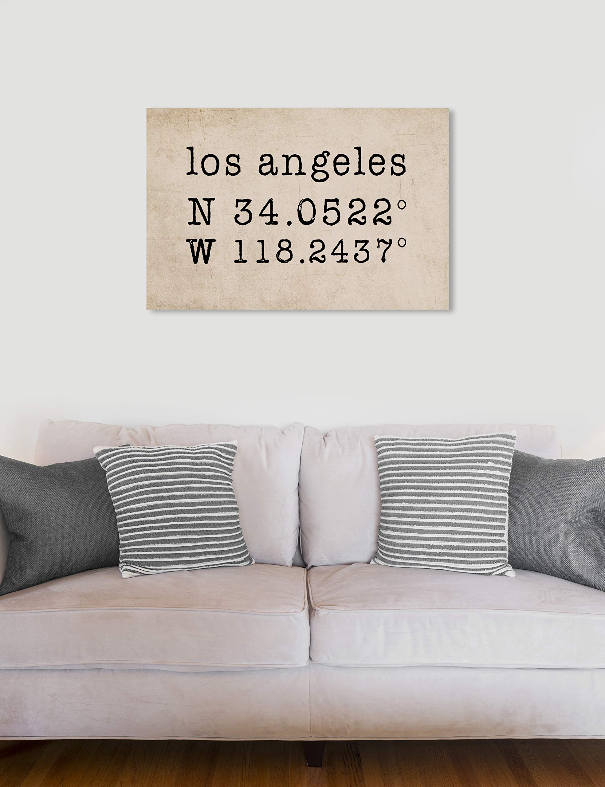Oliver Gal Artist Co. LA Coordinates Wall Art Canvas Print - 36x24 Inches Brown & Black Typography Quote Home Decor - Perfect for Living Room, Bedroom & Office Décor