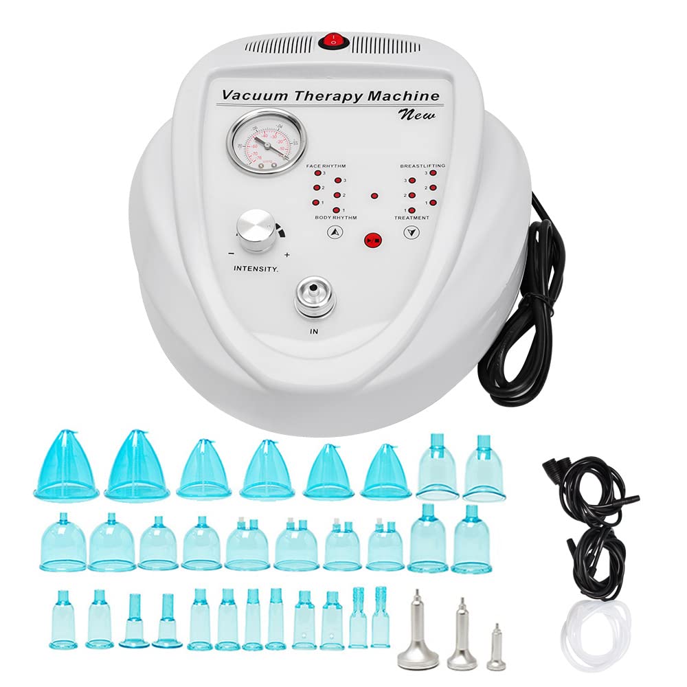 XJZHANG Electric Vacuum Butt Lifting Machine - Manual Massage Cups for Body Contouring & Breast Enhancement - Vacuum Therapy for Cellulite Reduction & Skin Tightening (Blue) - Perfect for Home Spa, Postpartum Recovery & Body Shaping Treatments