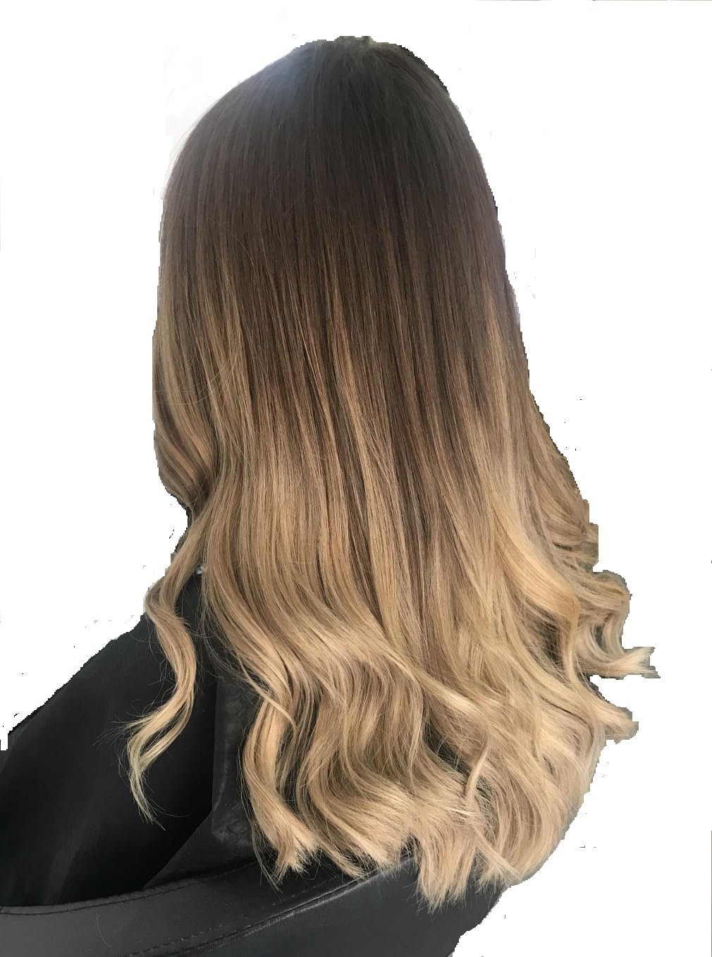 Tressmatch® 20-22 Inch Clip-in Human Hair Extensions - Ombre/Dip Dye Brunette to Blonde (5.6oz/160g) - Thick Remy Hair for Volume & Length - Perfect for Parties, Weddings & Daily Styling