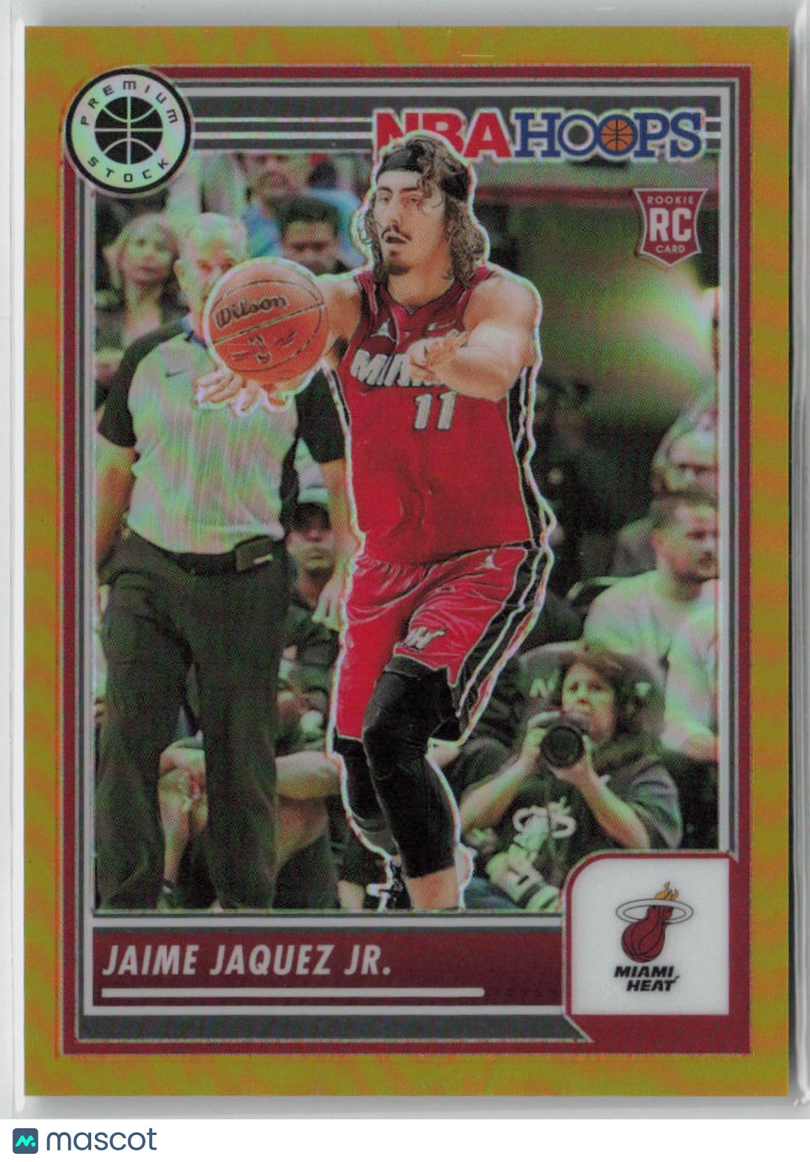 2023-24 Panini Prizm NBA Hoops Premium Stock Jaime Jaquez Jr. Gold Parallel 05/10 Rookie Card #51 - Rare Collectible for Basketball Fans & Card Investors