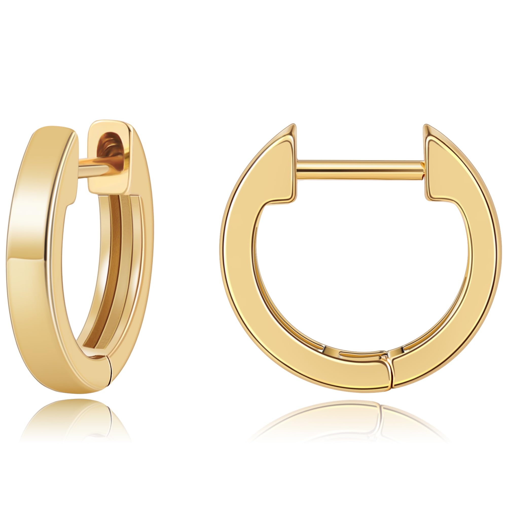 Gacimy 14K Real Gold Plated Huggie Hoop Earrings for Women - Small Cartilage Ear Cuff, Minimalist Gold Hoops for Everyday Wear, Gift for Her