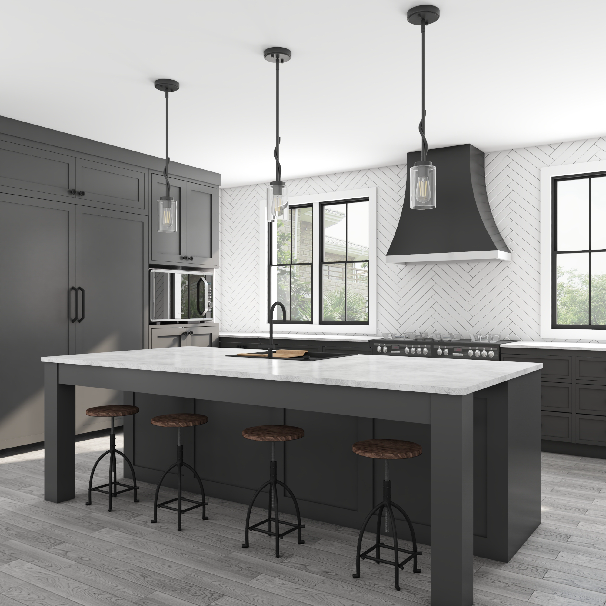 1 Light Lantier Mini Pendant Light Fixture - Matte Black Finish with Clear Glass Shade - Perfect for Kitchen Island, Dining Room, or Entryway Lighting