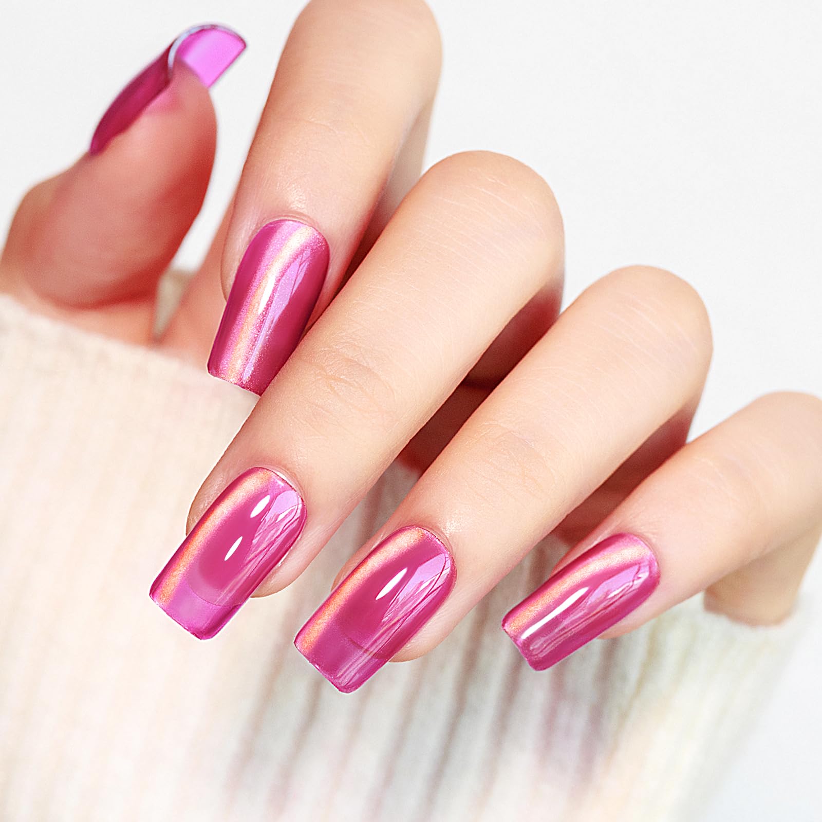 MIZHSE Cat Eye Gel Nail Polish Set - 8 Colors Magnetic Gel Polish with Magnet Stick (Pink, Red, Green, Purple) | Soak Off UV/LED Nail Art Kit for Women | Perfect for Parties, Weddings & Special Occasions