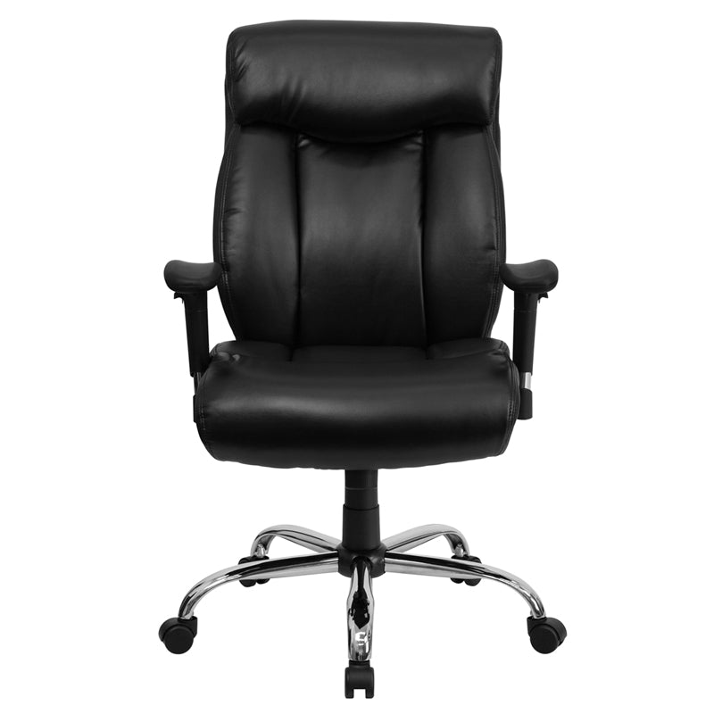 FLASH HERCULES Series Big & Tall 400 lb. Capacity Black Fabric Executive Ergonomic Office Chair with Chrome Base - Perfect for Home Office, Gaming, and Heavy-Duty Workspaces