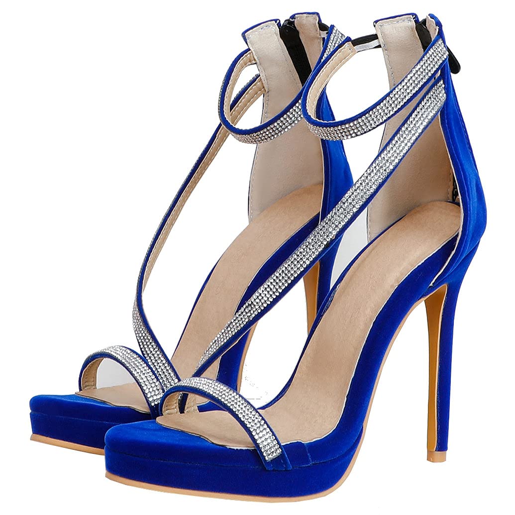 Sparkly High Heel Sandals for Women - Open Toe Stiletto Platform Glitter Party Shoes | Perfect for Weddings, Prom, Evening Events & Special Occasions