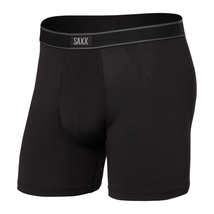 SAXX Daytripper Fly Boxer Briefs for Men - Soft Stretch Comfort Underwear, Breathable & Supportive, Black - Perfect for Travel, Workout & Everyday Wear