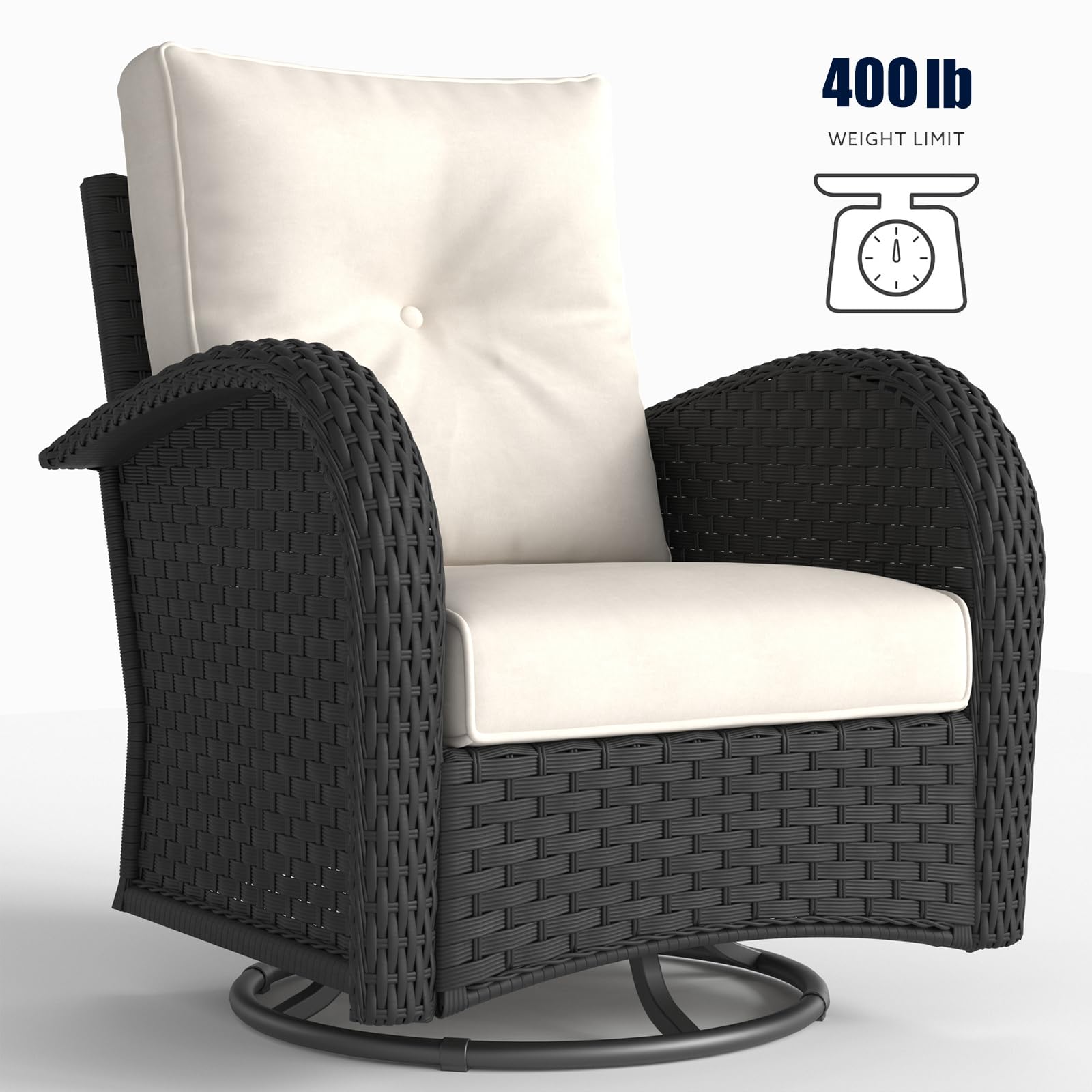 LayinSun 10-Piece Outdoor Patio Furniture Set with Fire Pit Table - Rattan Wicker Sectional Sofa with Swivel Rocker Chairs - Perfect for Backyard, Garden, Poolside & Patio Relaxation
