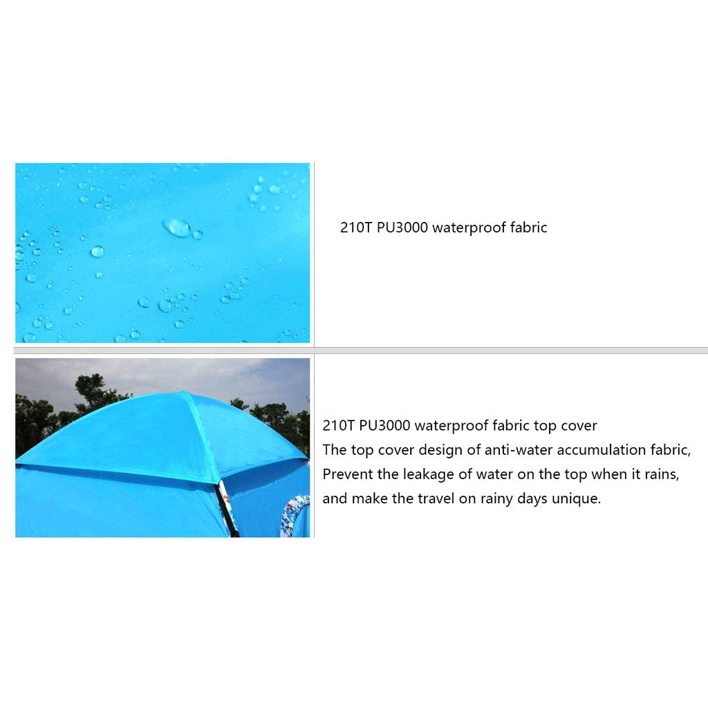 3-4 Person Quick Automatic Pop Up Tent - Waterproof Single Layer UV Protection Camping Tent for Outdoor Recreation, Beach & Picnic (Watermelon Red)