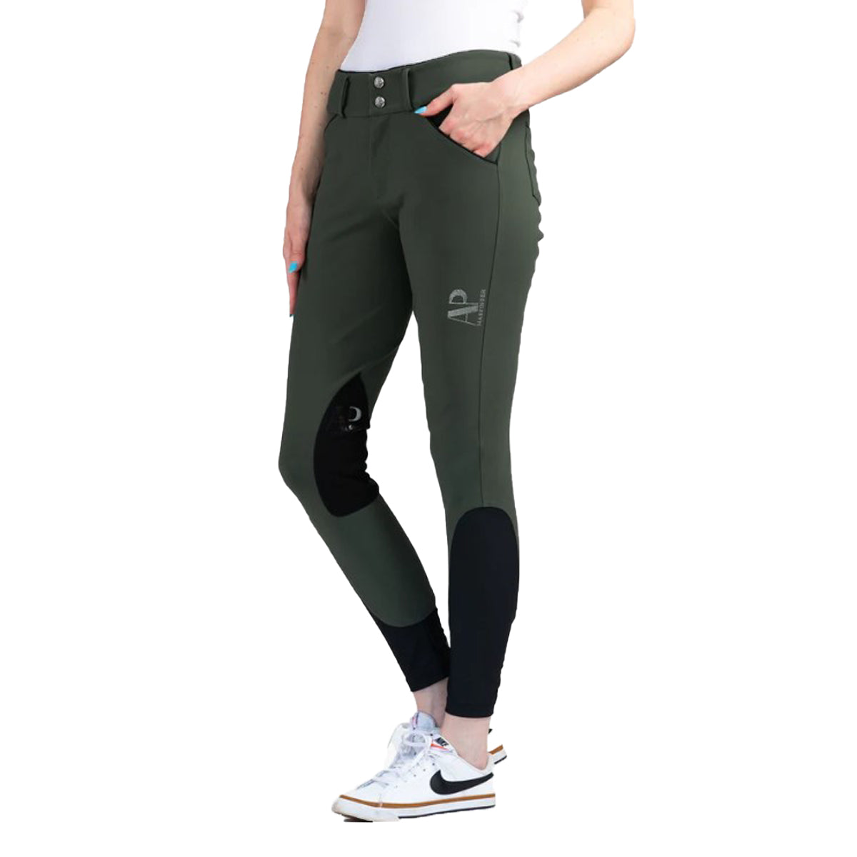 AP Hassinger The Sedgefield Knee Patch Breeches - Comfortable Equestrian Riding Pants for Women - Perfect for Horseback Riding, Dressage & Show Jumping