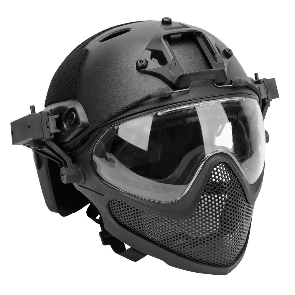 F22 Tactical Airsoft Paintball Helmet - Full Face Protection with Removable Steel Mesh Mask & Goggles | Ideal for Airsoft, Paintball, Military Simulation & Outdoor Combat Games