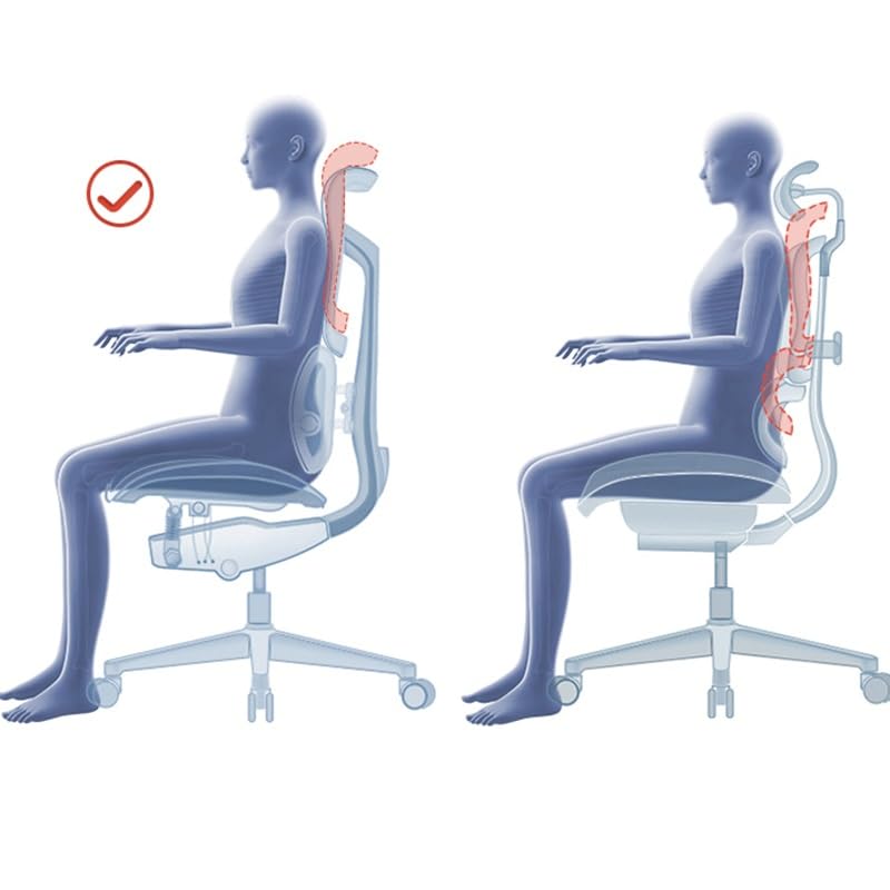 Ergonomic Office Chair with Lumbar Support - Adjustable Executive Desk Chair for Home & Work - Comfortable Mesh Back & Seat for Long Hours Sitting - Perfect for Home Office, Gaming & Workspaces