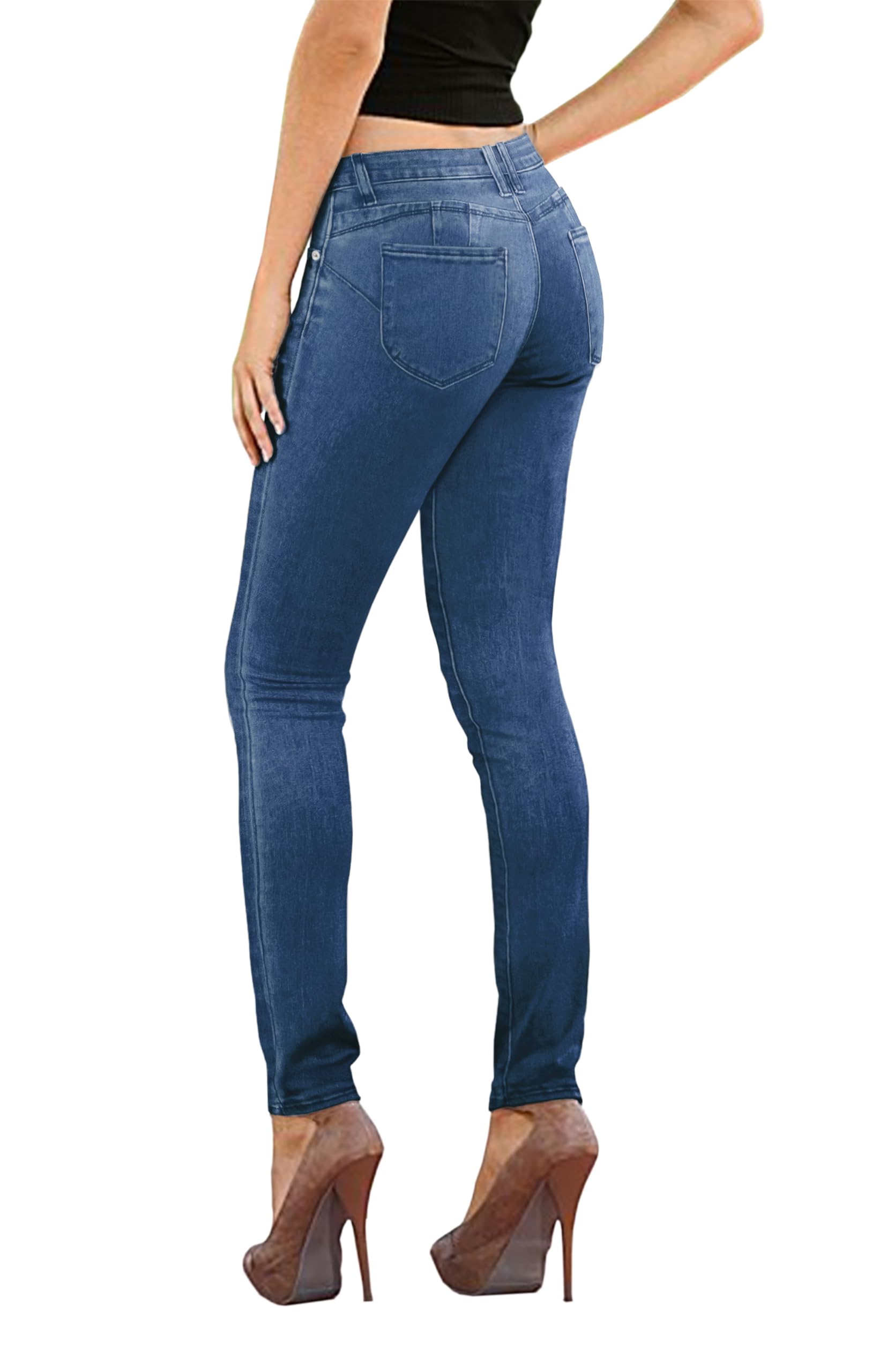 Hybrid & Company Women's Butt Lift Super Comfy Stretch Ripped Skinny Jeans - High Waist Slim Fit Denim Pants for Casual Wear & Night Out