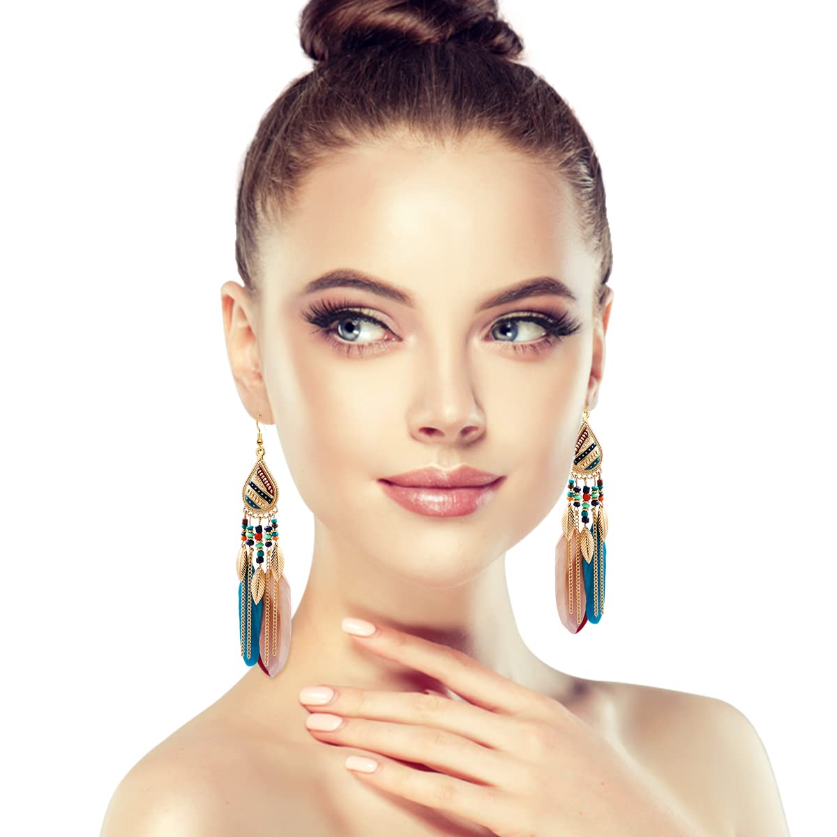 6 Pairs Bohemian Feather Earrings for Women - Long Fringe Tassel Drop Dangle Earrings Set with Dream Catcher Design, Perfect for Birthday, Christmas, Holiday Party & Festival Accessories | Boho Chic Jewelry Gift for Women and Girls