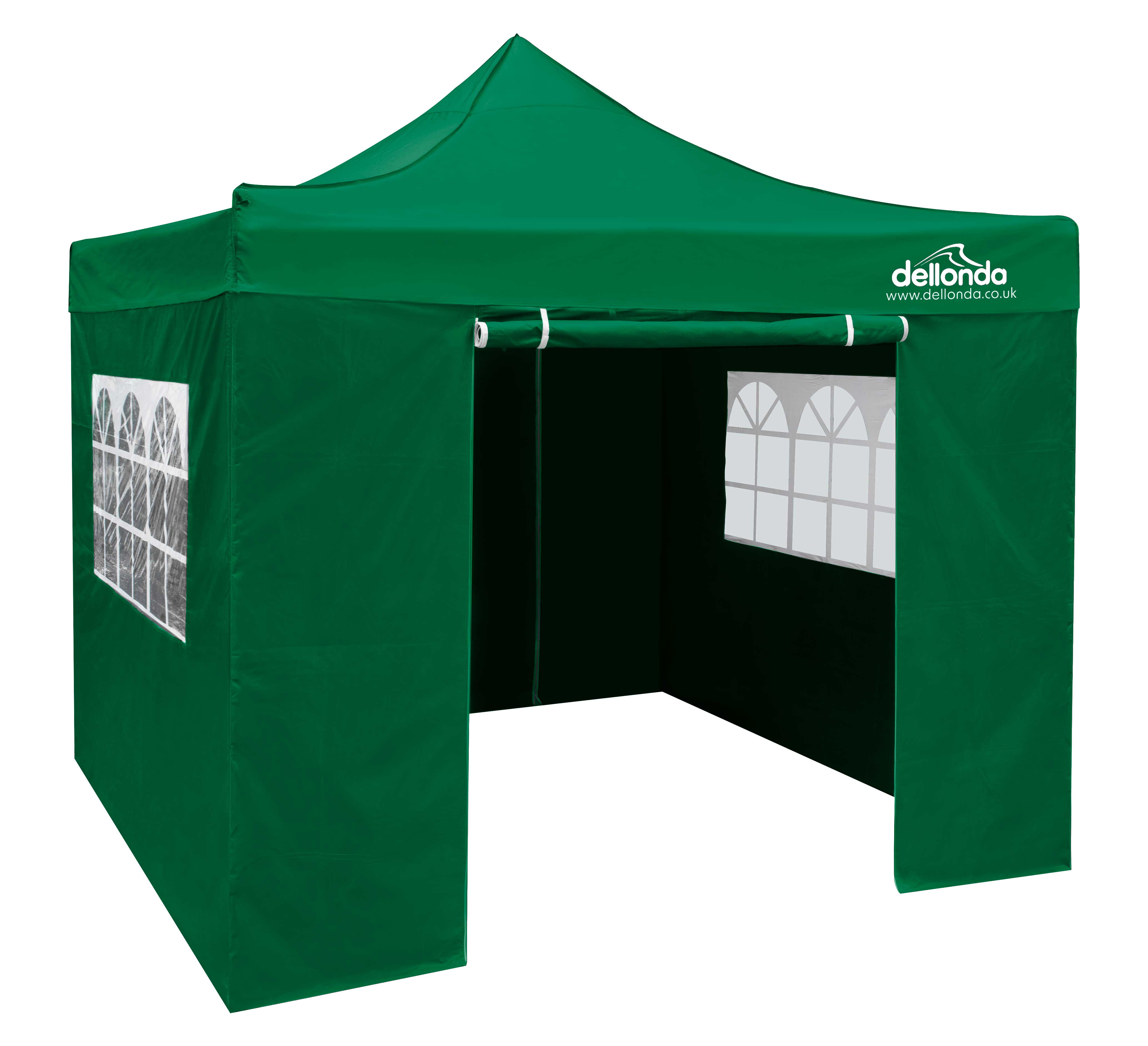 Premium 3x3m Pop Up Gazebo with Waterproof Side Walls - Portable Canopy Tent with Carry Bag, Stakes & Weight Bags - Green (DG166) - Perfect for Camping, Backyard Parties & Outdoor Events