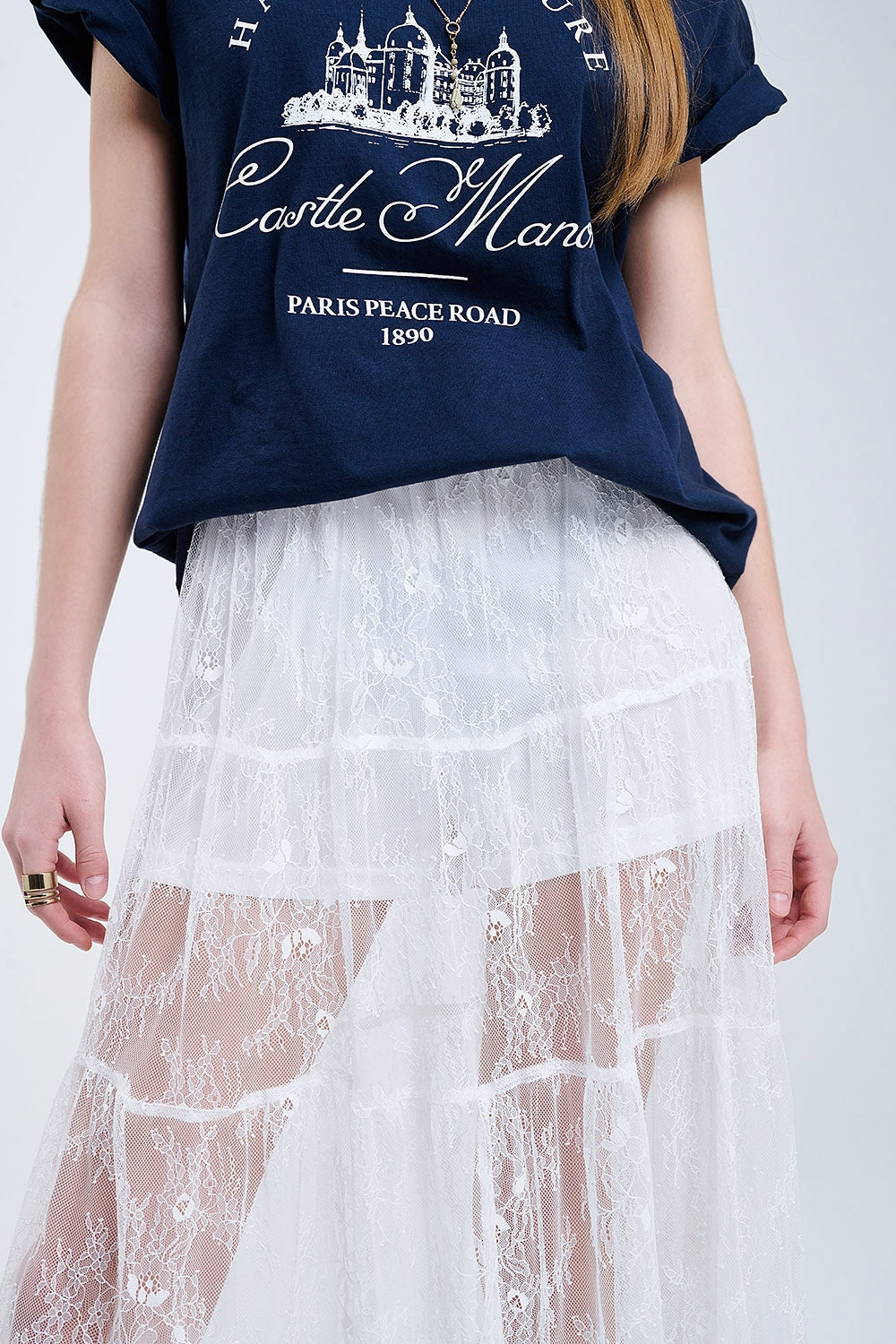 Elegant White Floral Lace Maxi Skirt - Perfect for Weddings, Parties & Summer Outfits