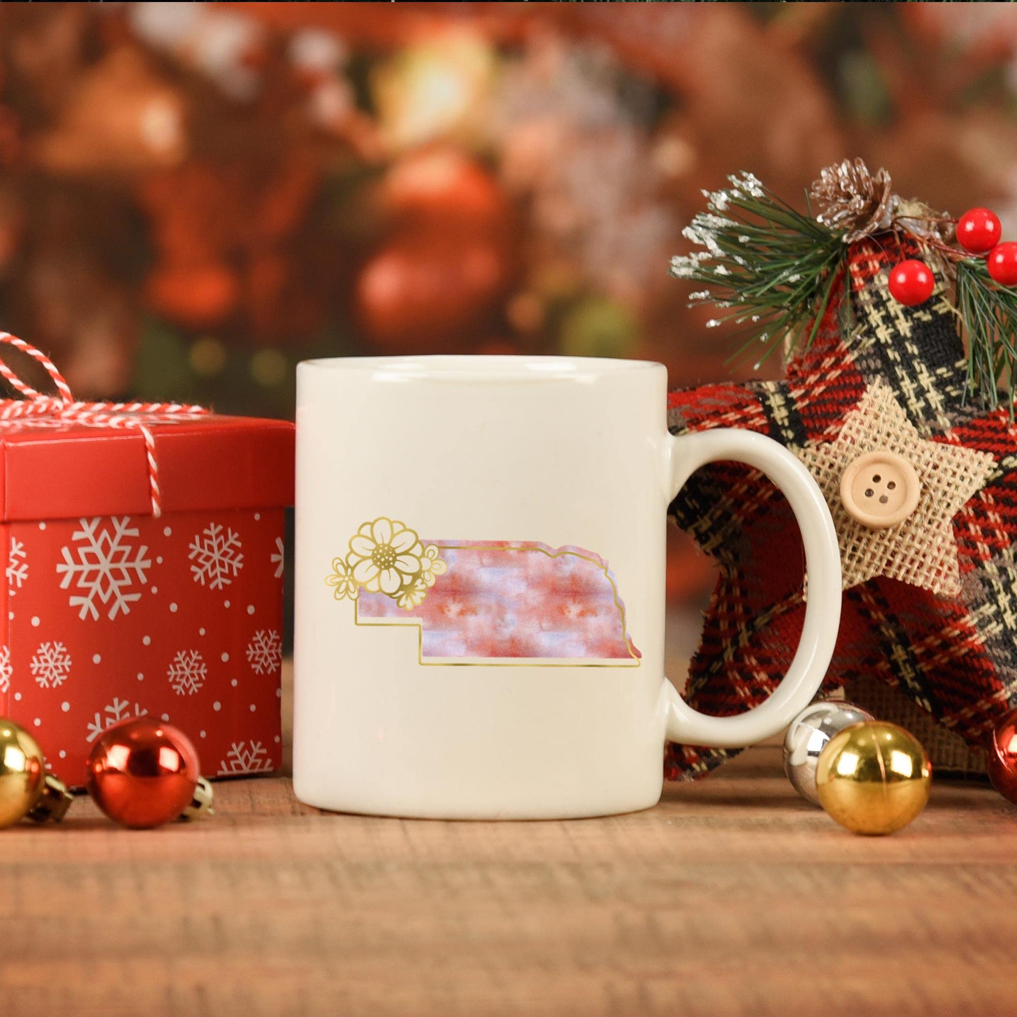 Uala Rogo Nebraska States Coffee Mug - 11oz Ceramic Travel Mug for Hot & Cold Drinks, Perfect Gift for Coffee Lovers, Office Use & Road Trips