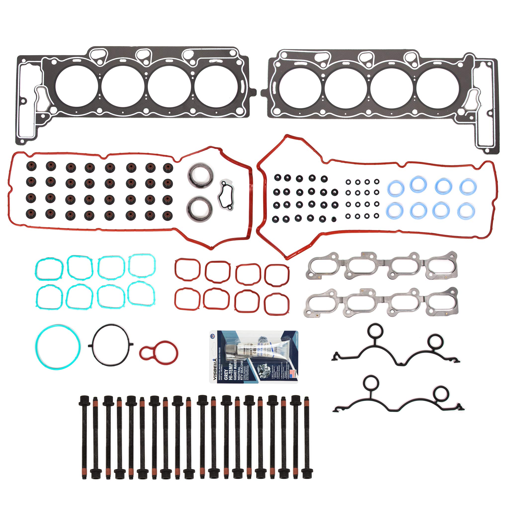 MA-9761251603 Head Gasket Bolts Set for 04-10 Cadillac SRX STS XLR 4.6L DOHC 32V VIN A - Engine Repair & Maintenance Parts for Luxury Vehicles