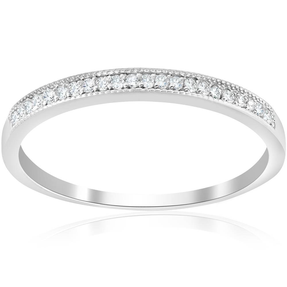 1/8 Carat Diamond Wedding Ring - 10K White Gold Engagement Band for Women - Perfect for Proposals, Anniversaries & Bridal Jewelry