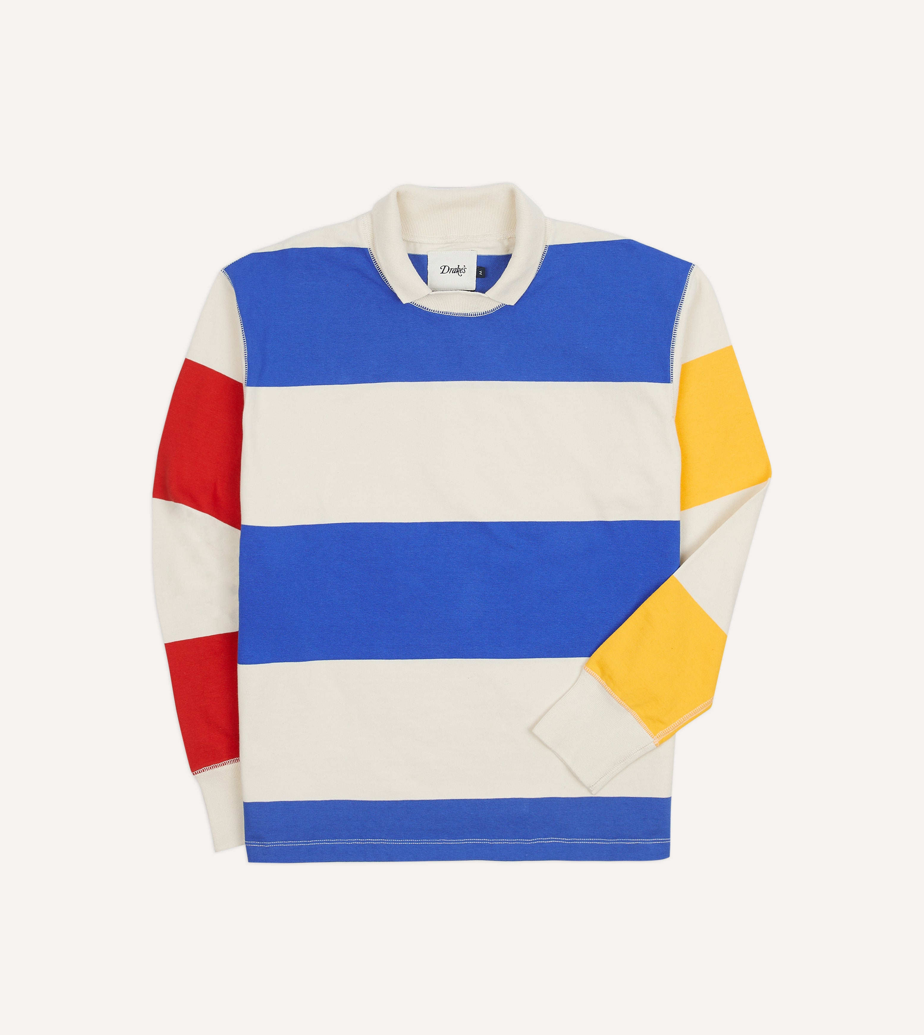 Primary Block Stripe Mock Collar Long Sleeve Jersey - Classic Casual Shirt for Men & Women | Perfect for Office, Date Night & Everyday Wear