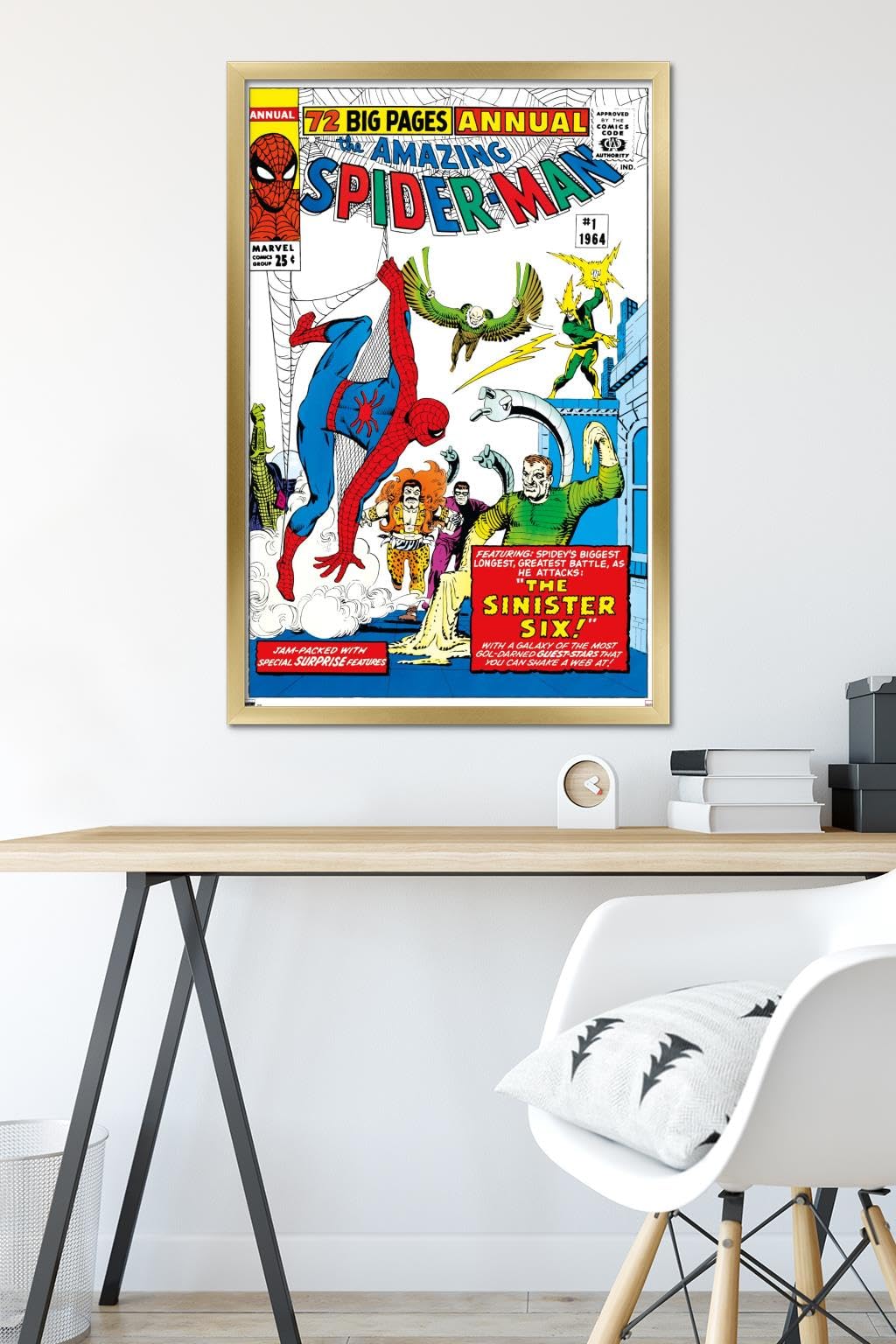 Marvel Comics The Sinister Six - Amazing Spider-Man Annual #1 Gold Framed Wall Poster 34