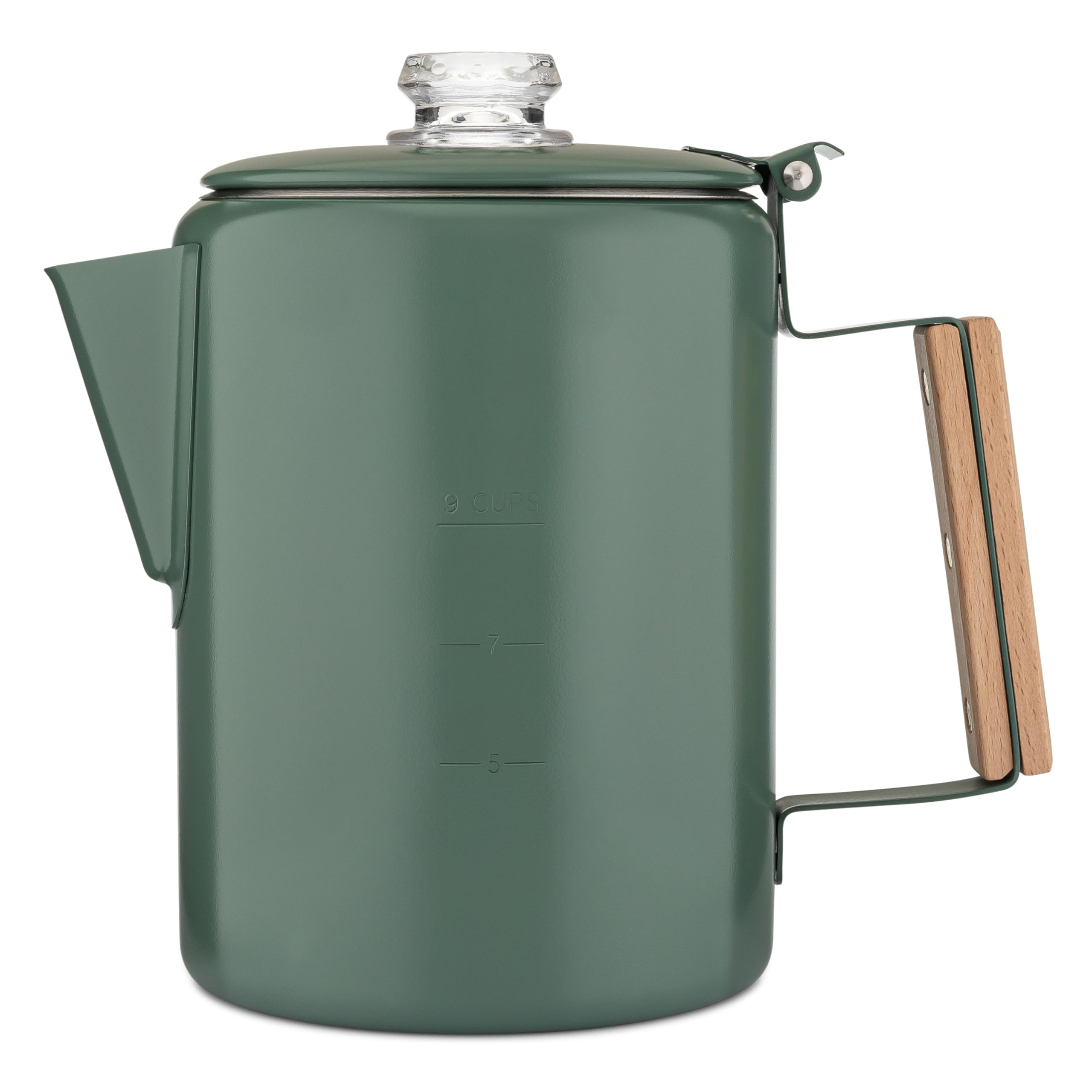 COLETTI Bozeman Camping Coffee Pot - Stainless Steel Percolator for Outdoor Adventures, Camping & Hiking - BPA-Free & Eco-Friendly (Camp Green) | Perfect for Backpacking, RV Trips & Picnics