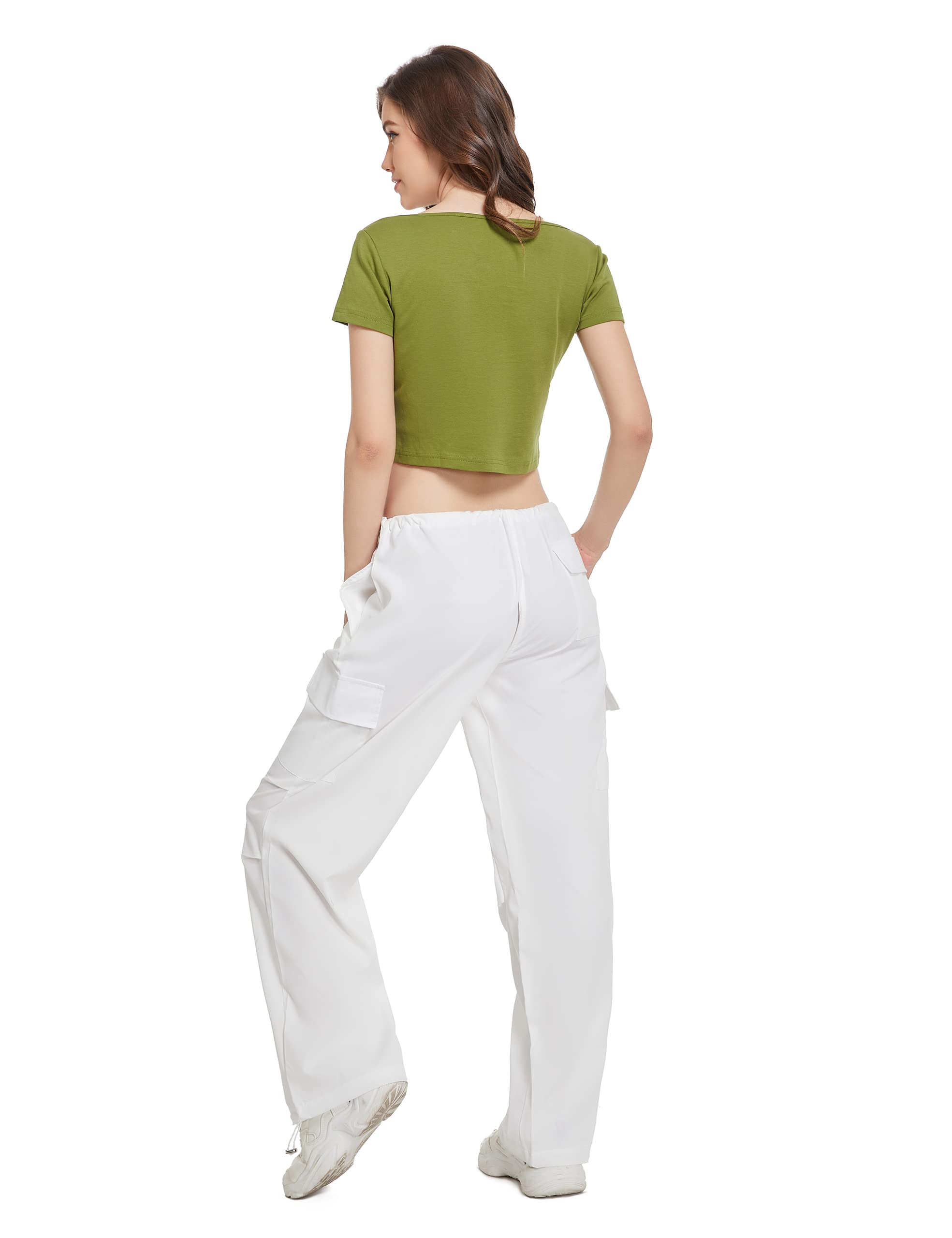 Trendy Y2K Low Waist Wide Leg Parachute Pants for Women - Loose Fit Casual Pants | 2023 Fashion | Perfect for Streetwear, Retro Outfits & Everyday Comfort