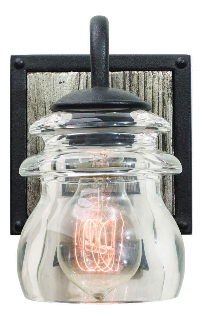 Bainbridge 1-Light Black Iron Bathroom Vanity Light Fixture - Perfect for Modern Farmhouse, Rustic, or Industrial Style Bathrooms