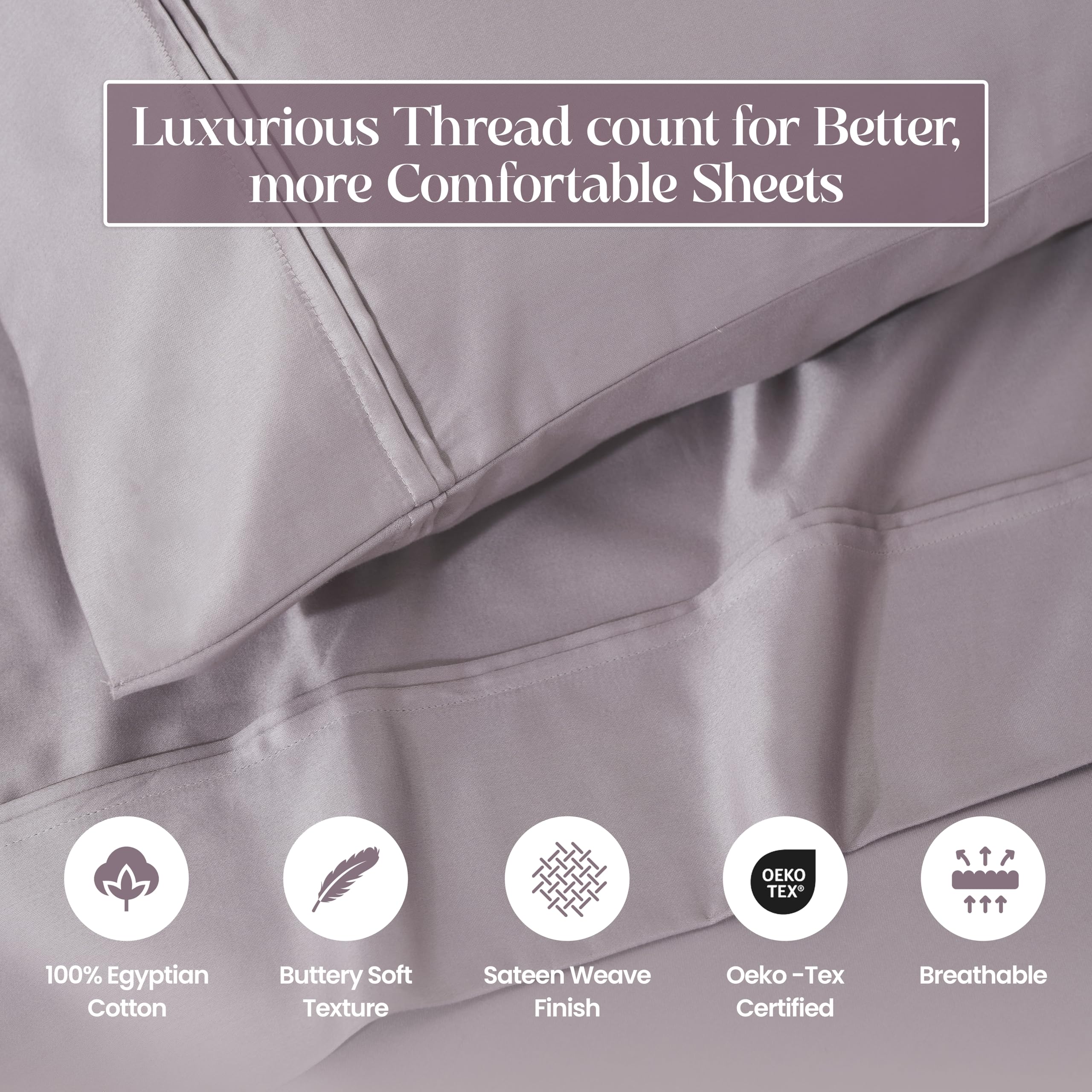 Premium 1200-Thread Count Egyptian Cotton Queen Sheet Set - 18