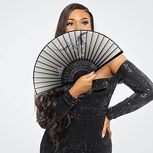 3 PCS Chinese Style Silk Folding Fans - Handheld Bamboo Ribs Fabric Fan with Tassel Handle for Dance, Cosplay, Wedding, Gift - Elegant Hand Fan for Women & Men