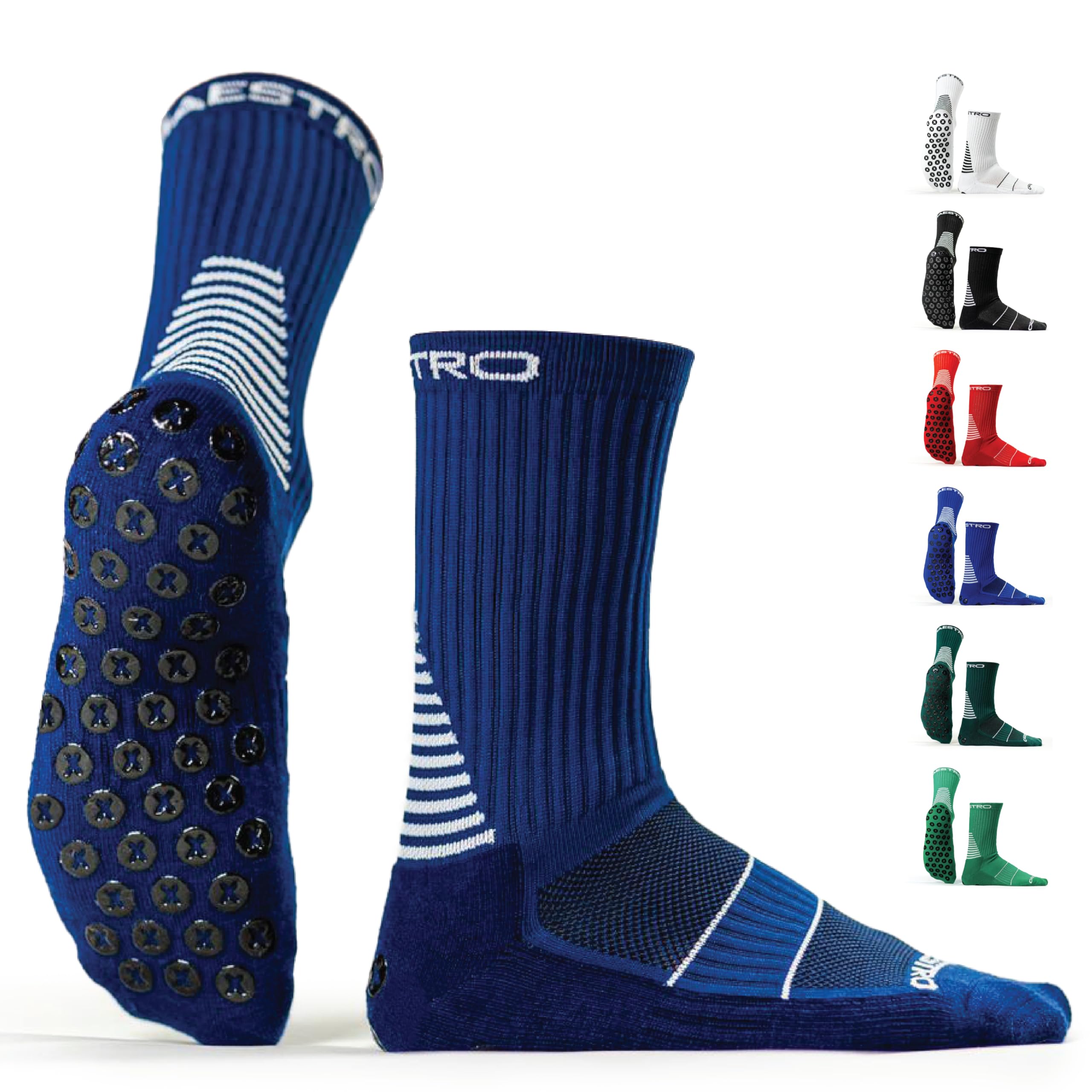 Maestro Grip Non-Slip Socks for Men & Women - Anti-Skid Athletic Socks for Soccer, Football, Basketball, Hockey - Perfect for Sports, Yoga & Home Use