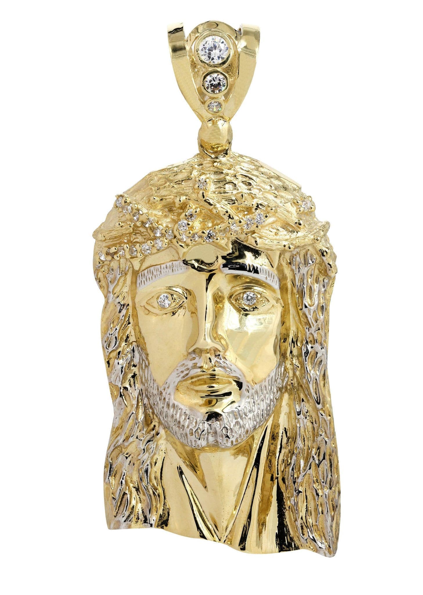 10K Gold Jesus Piece Pendant Necklace - 53.9 Grams Heavy Religious Jewelry for Men & Women - Perfect for Church, Gifts & Hip Hop Fashion