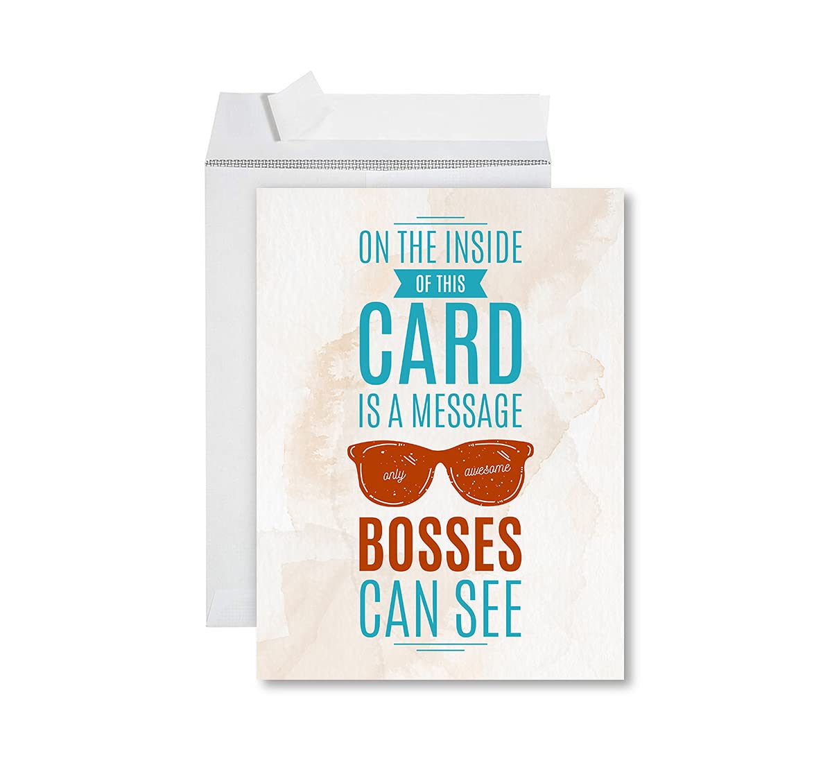 Funny National Boss's Day Jumbo Card - 8.5 x 11 Inch Blank Greeting Card with Envelope for Awesome Bosses | Humorous Office Banter, Congratulations Card for Him or Her | Perfect for Workplace Celebrations, Employee Appreciation & Office Gifts (1-Pack)