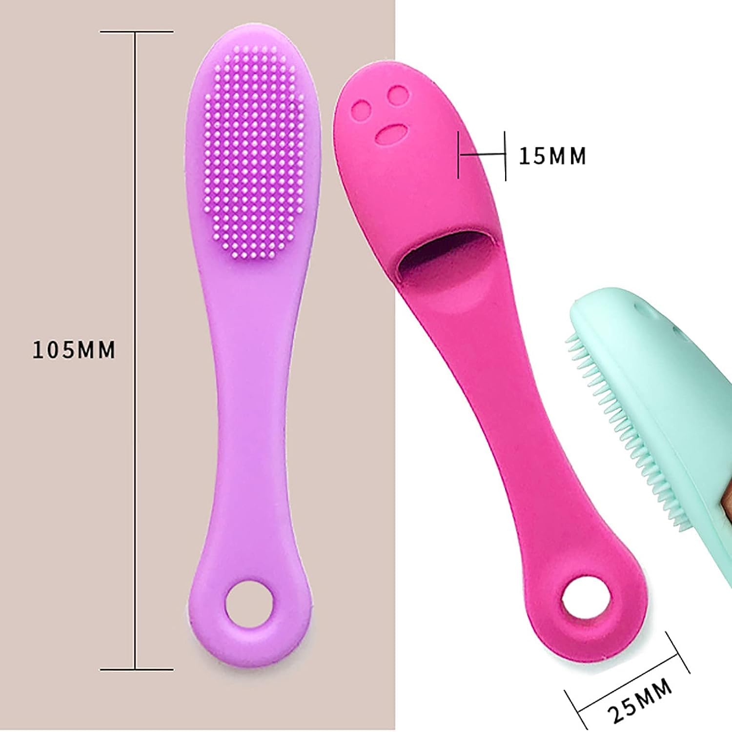 VIETNAM Soft Silicone Facial Cleansing Brush - Gentle Exfoliating Face Scrubber for Blackhead Removal & Deep Cleaning, 2-Pack - Perfect for Daily Skincare Routine & Travel