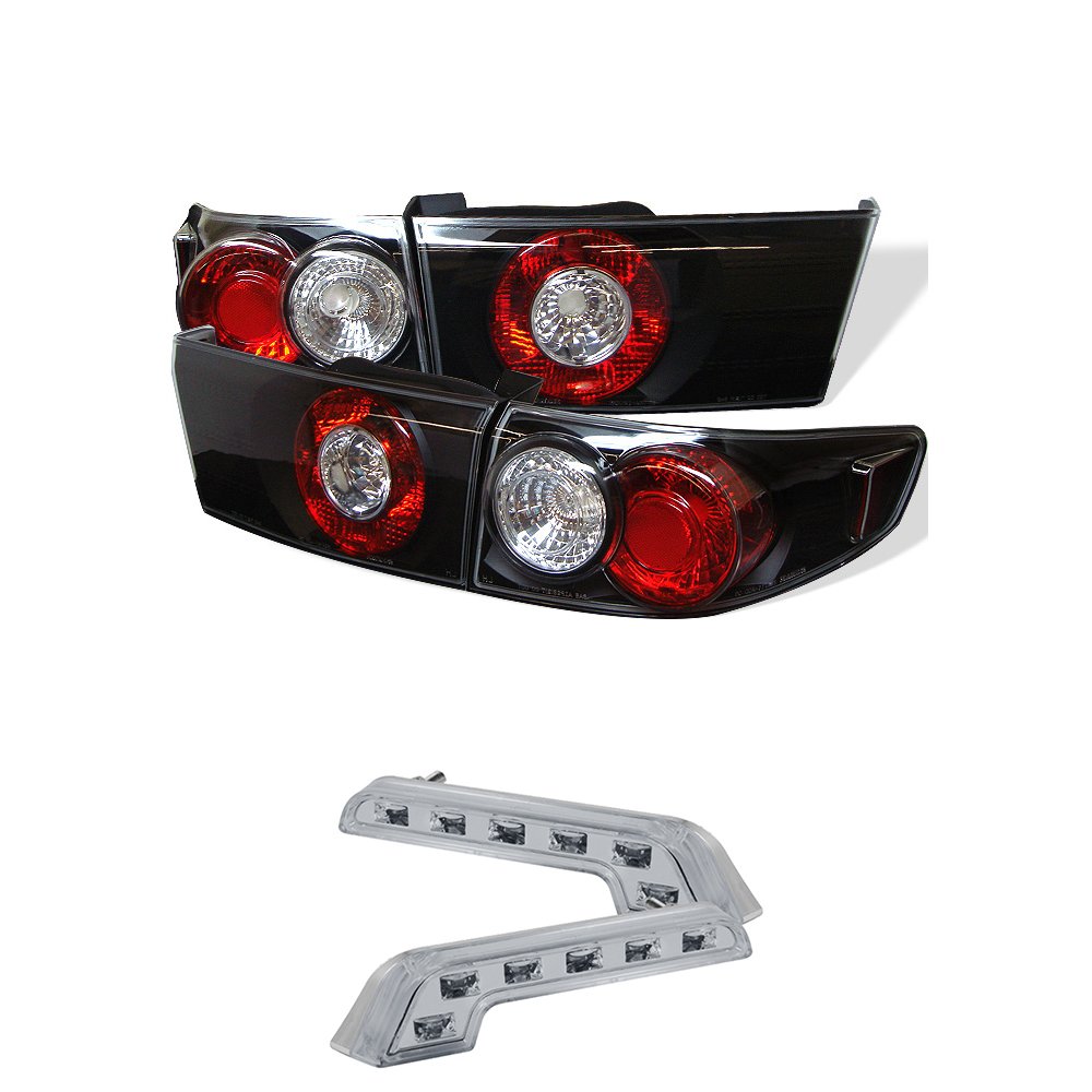 Euro Style Black Clear Tail Lights for Honda Accord 4-Door 2003-2005 - Replacement Car Parts for Enhanced Style & Night Visibility - Perfect for Custom Upgrades & Night Driving Safety