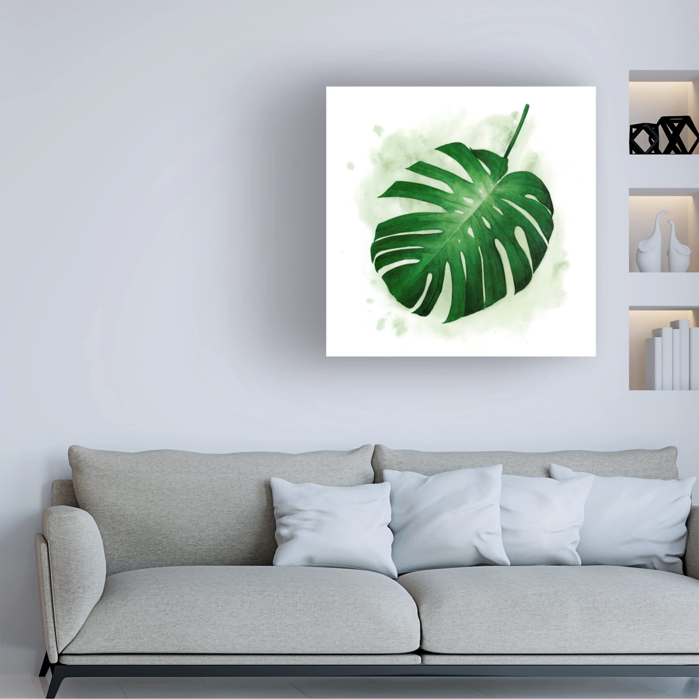 Grace Popp 'Palm Wash II' Canvas Wall Art Print - Modern Tropical Beach Decor for Living Room, Bedroom & Office - Trademark Fine Art Collection