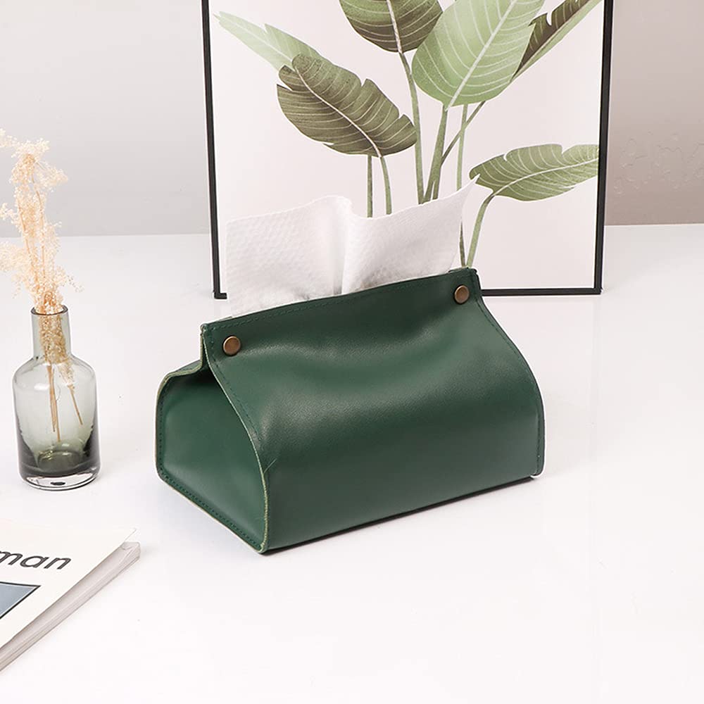 Premium Leather Tissue Box Cover - Rectangular & Square Design for Car, Home, Office | Elegant Tissue Dispenser for Bathroom, Bedroom, Nightstand & Desk Decor | Perfect Home & Car Accessory Gift Idea