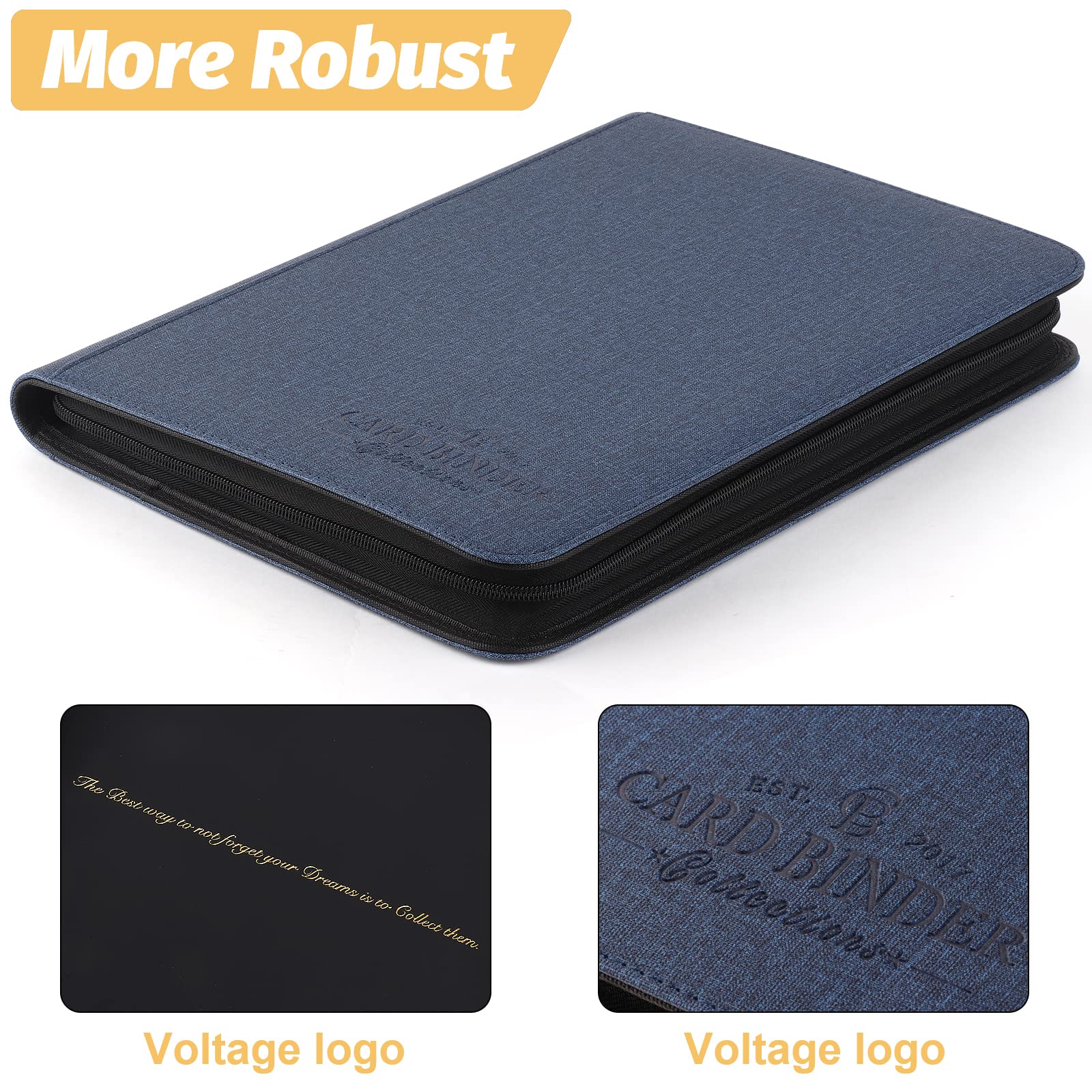 Premium Foalgo Trading Card Binder - 540 Side Loading Pocket Card Collection Album for TCG, MTG, Pokemon, Baseball & Yugioh Cards (Blue) - Perfect for Gaming Tournaments, Collectors & Card Storage Organization