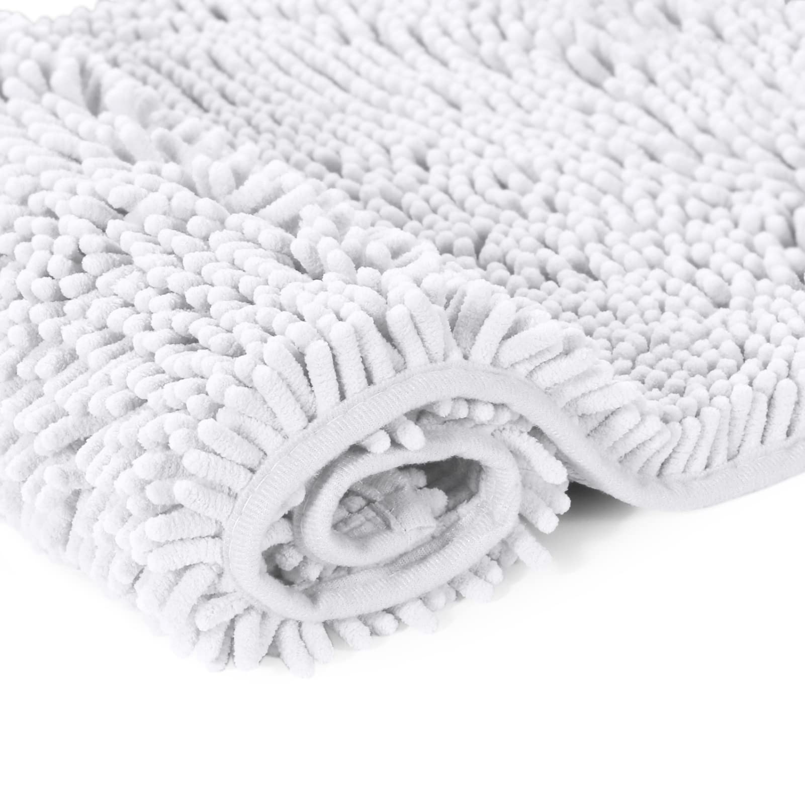 Extra Soft Thick Absorbent Bathroom Rug Mat - Non-Slip Machine Washable Plush Bath Mats for Tub & Shower (24x36 Inch, White) - Perfect for Bathroom Safety & Comfort