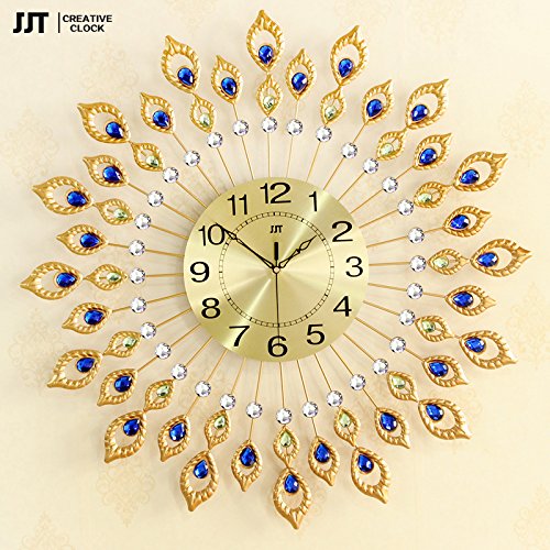 Luxury Peacock Wall Clock - European Iron Art for Home Decor