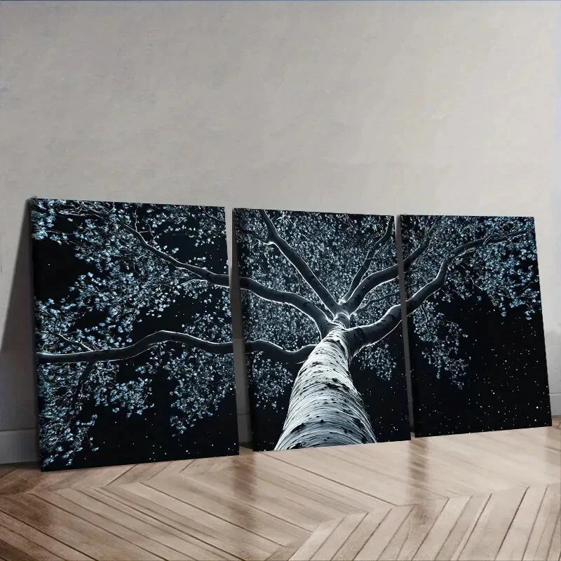 3-Piece Old Poplar Tree Wall Art Set - Framed Canvas 40x60cm (16x24 Inches) - High Quality Print - 100% Australian Made - Ready to Hang - Perfect for Living Room, Bedroom & Office Decor