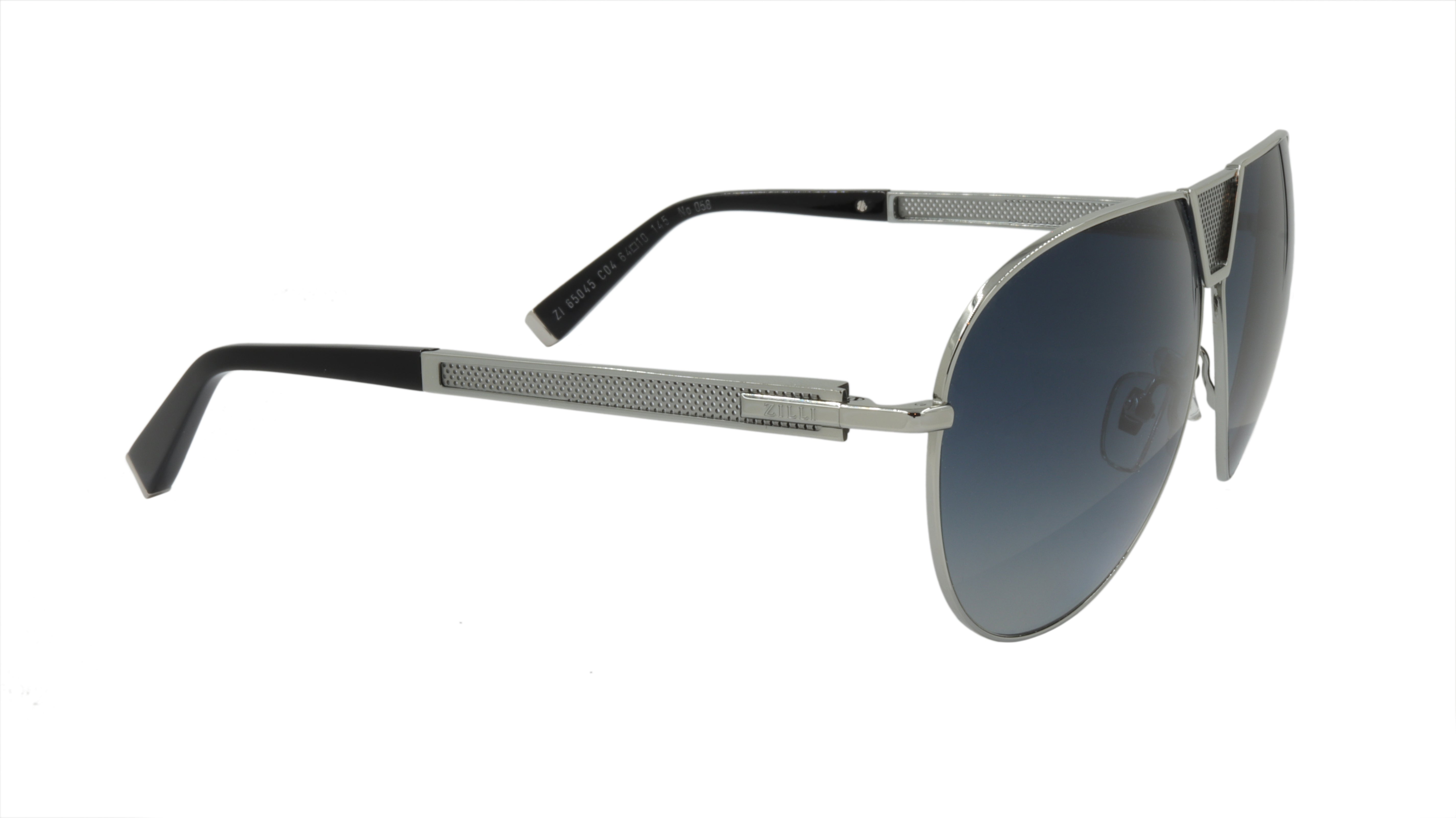 ZILLI Aviator Sunglasses - Silver & Black Titanium Frame - UV Protection - Polarized Lenses for Men & Women - Perfect for Driving, Travel & Outdoor Activities