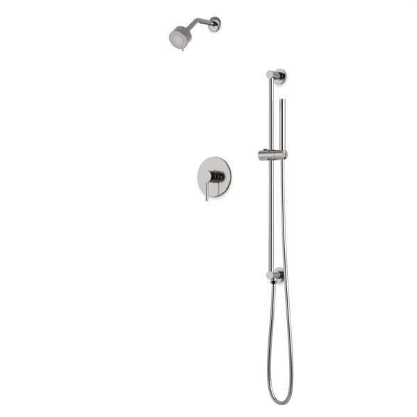 Premium Round 2-Way Pressure Balance Shower Trim Kit with Multifunction Rainfall Shower Head & Handheld Shower on Adjustable Slide Bar - Perfect for Bathroom Renovation & Spa-Like Shower Experience