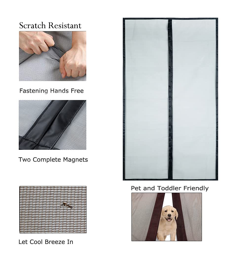 Fiberglass Magnetic Window Screen - Flame Retardant, No Drilling, 35