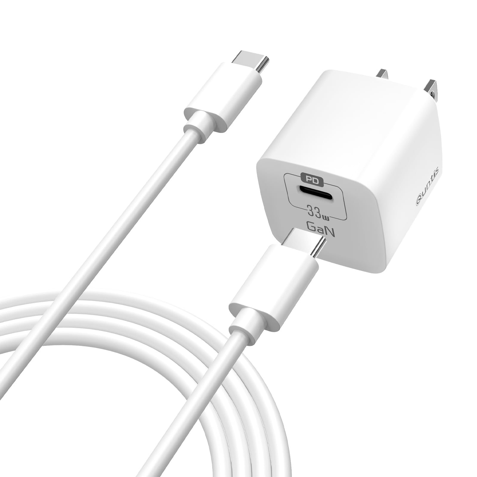 33W USB C GaN Fast Charger with 6.6FT Cable - Super Fast Charging for iPhone 16/15/Plus/Pro/Max, iPad Pro/Air/Mini - Compact Travel Charger for Home, Office & Car