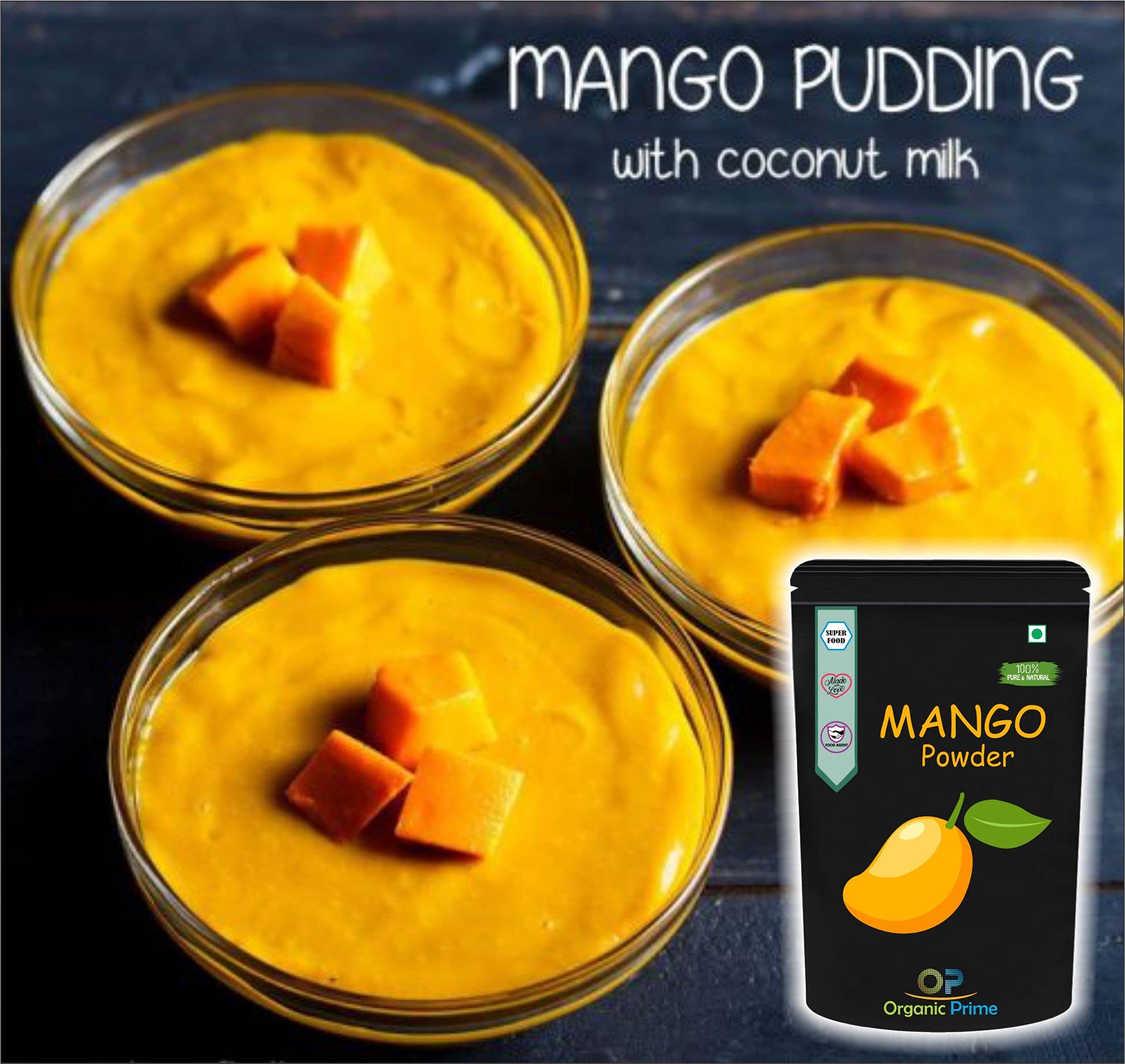 Organic Prime Mango Fruit Powder - 100% Natural, No Added Sugar or Preservatives | 100g Dried Mango Powder for Smoothies, Baking & Healthy Snacks | Vegan & Gluten-Free Superfood