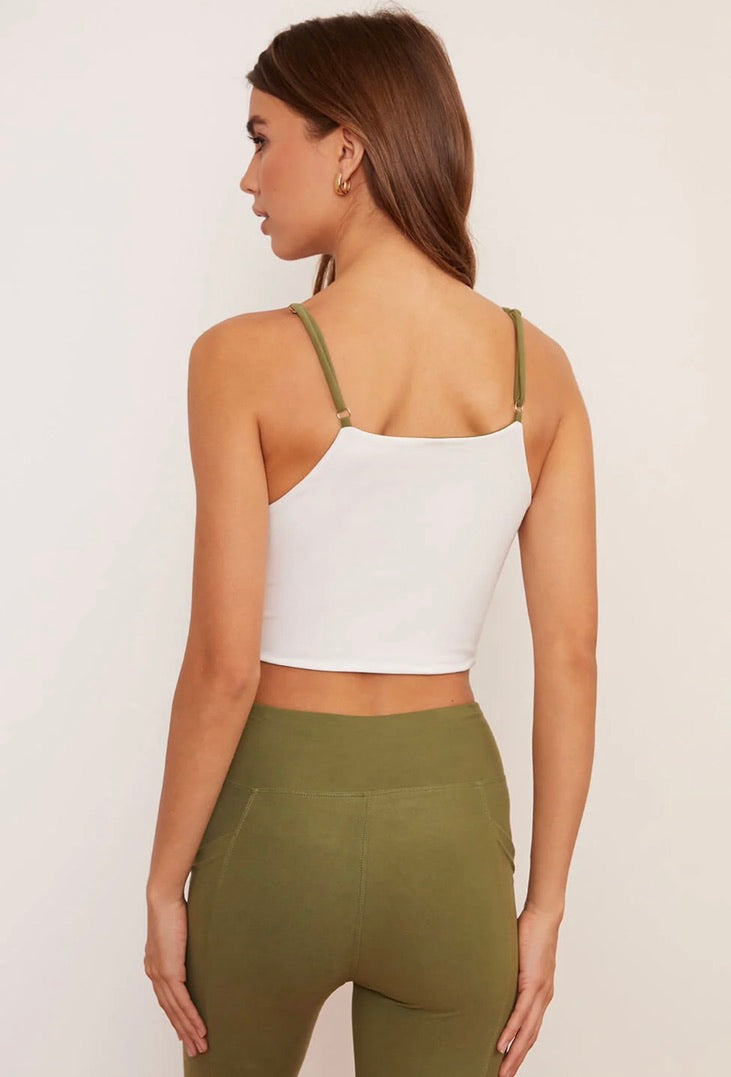Stylish Eucalyptus Crisscross Four Way Stretch Women's Top - Perfect for Yoga, Workouts & Casual Wear