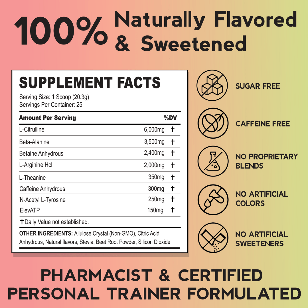 Premium Thentic Pre Workout Supplement for Energy & Focus - Boost Performance for Gym, Running & Fitness Training