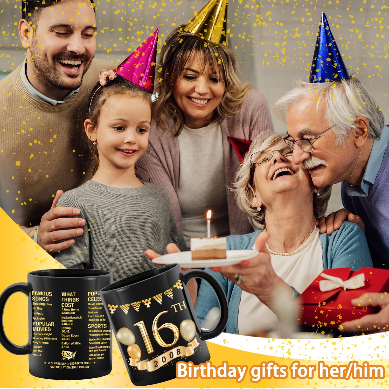 16th Birthday Gifts for Men & Women - Unique 2009 & 2007 Birthday Present Ideas - Funny Coffee Mug for 16 Year Olds - Perfect for Teens, Sweet 16 Parties & Milestone Celebrations