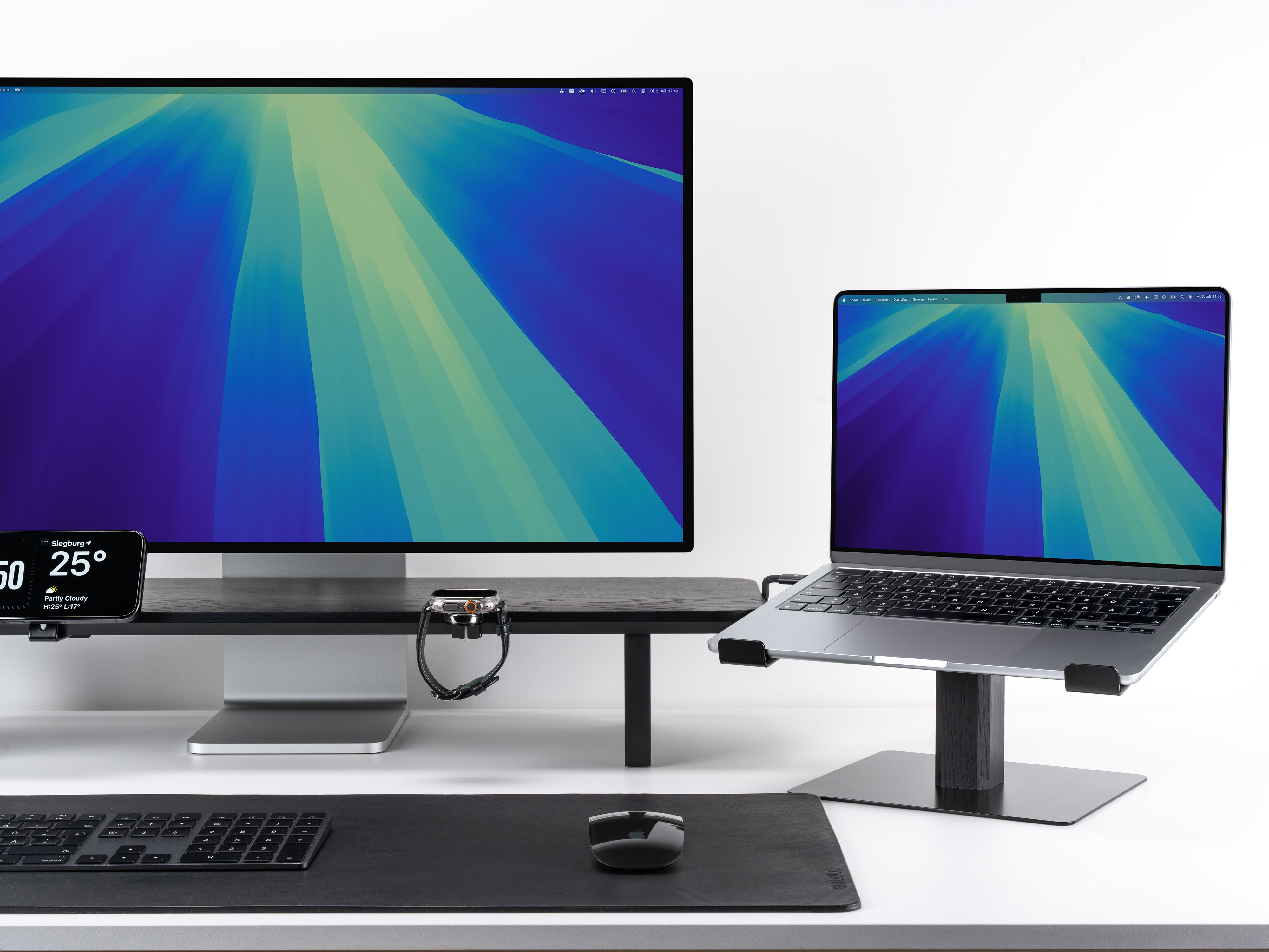 Ergonomic Adjustable Laptop Stand for Desk - Portable & Foldable Aluminum Computer Stand for MacBook, iPad, Notebook - Perfect for Home Office, Workstation & Travel Use