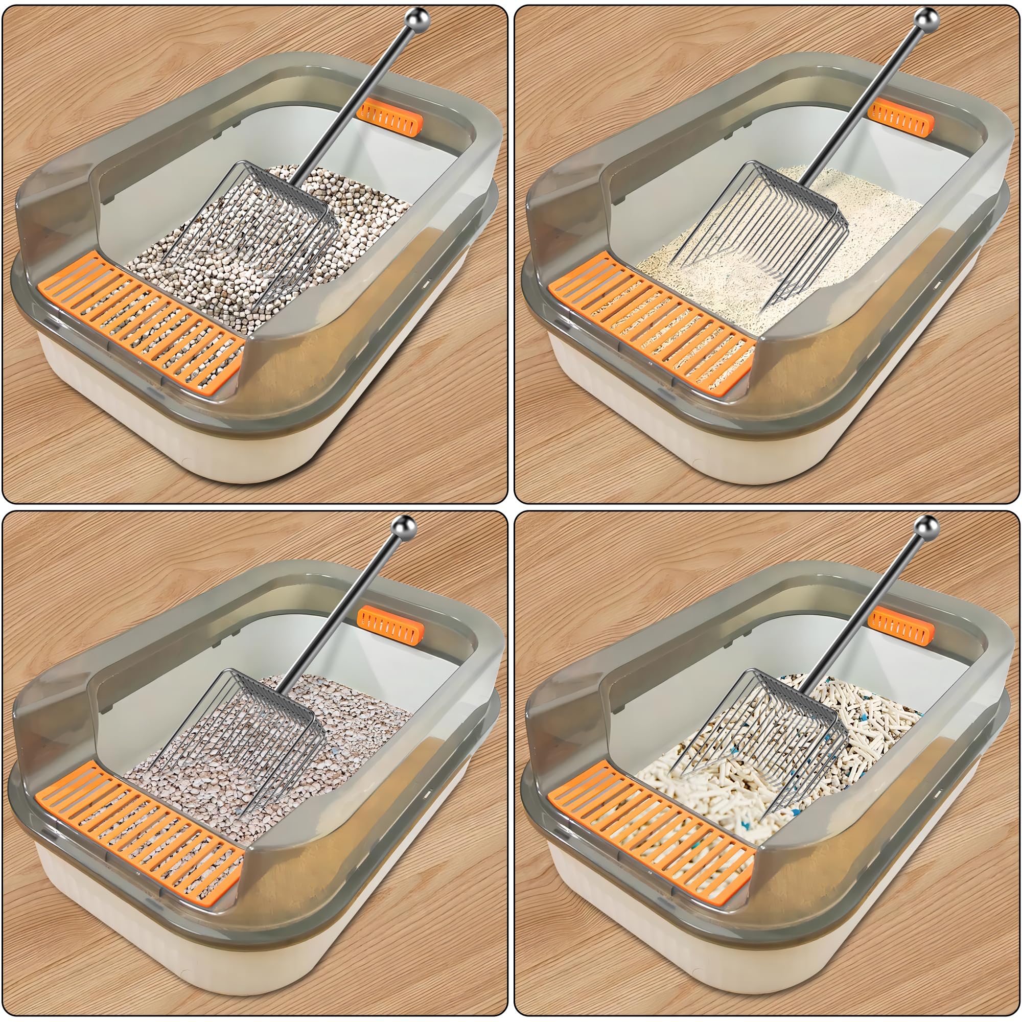 Premium Stainless Steel Cat Litter Scoop - Heavy Duty Deep Shovel Design for Efficient Waste Sifting | Durable & Washable Metal Litter Scooper | Perfect for Multi-Cat Homes & Large Litter Boxes